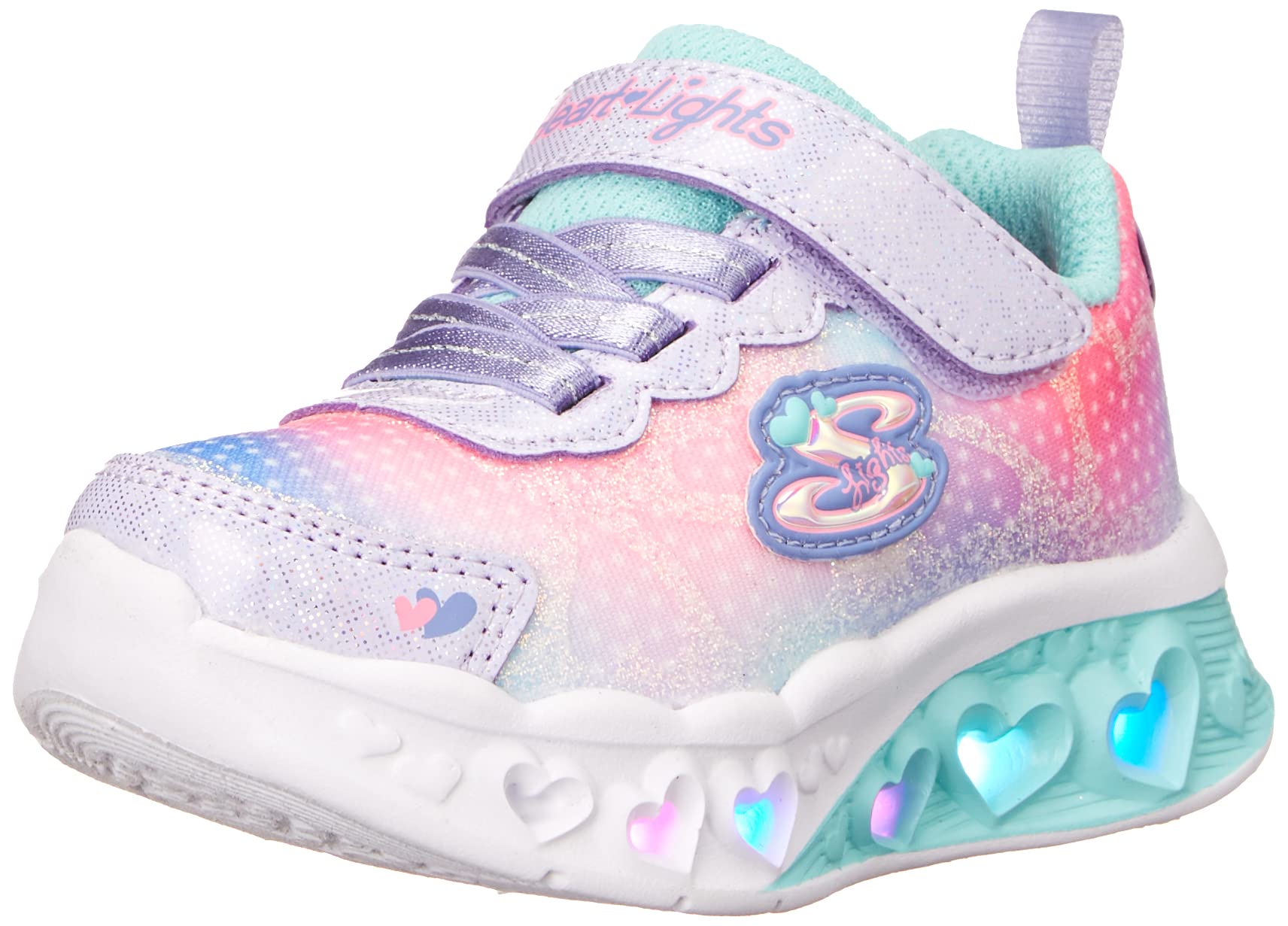 Skechers Unisex Kids Light-Up Sneakers with Flutter Heart Design - Comfortable Walking Shoes for Boys and Girls - Perfect for School, Play, and Everyday Wear