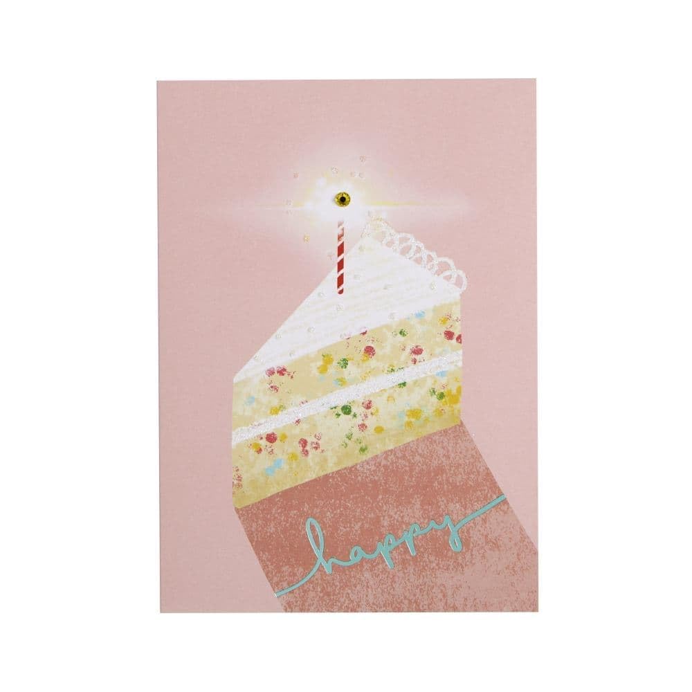 Birthday Greeting Card with Slice of Cake Design - Perfect for Birthday Wishes, Parties & Celebrations