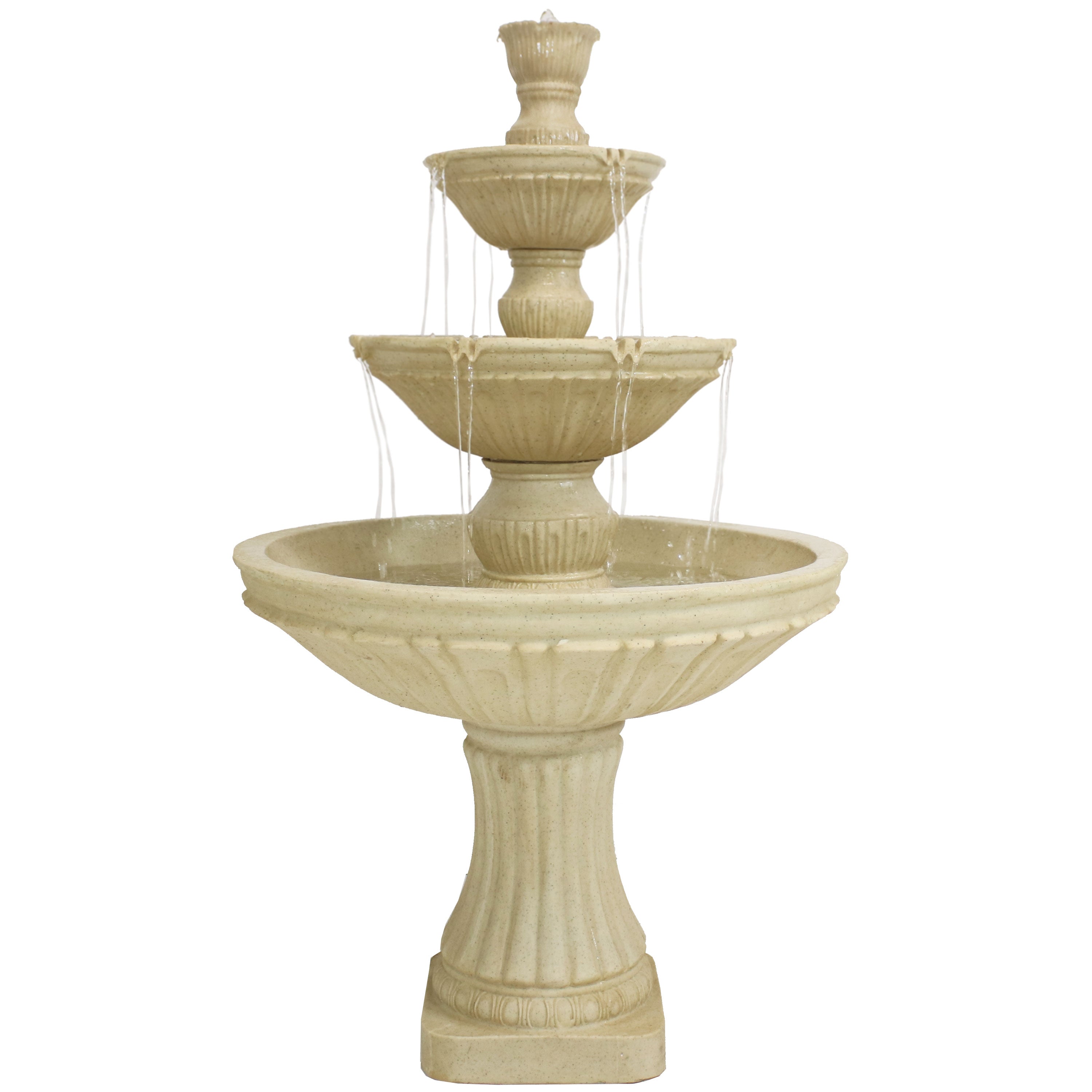 Sunnydaze Classic Designer 3-Tier Outdoor Water Fountain - 55 Inch Tall Garden Decor for Patio, Yard & Landscaping | Relaxing Water Feature for Backyard, Porch & Outdoor Living Spaces