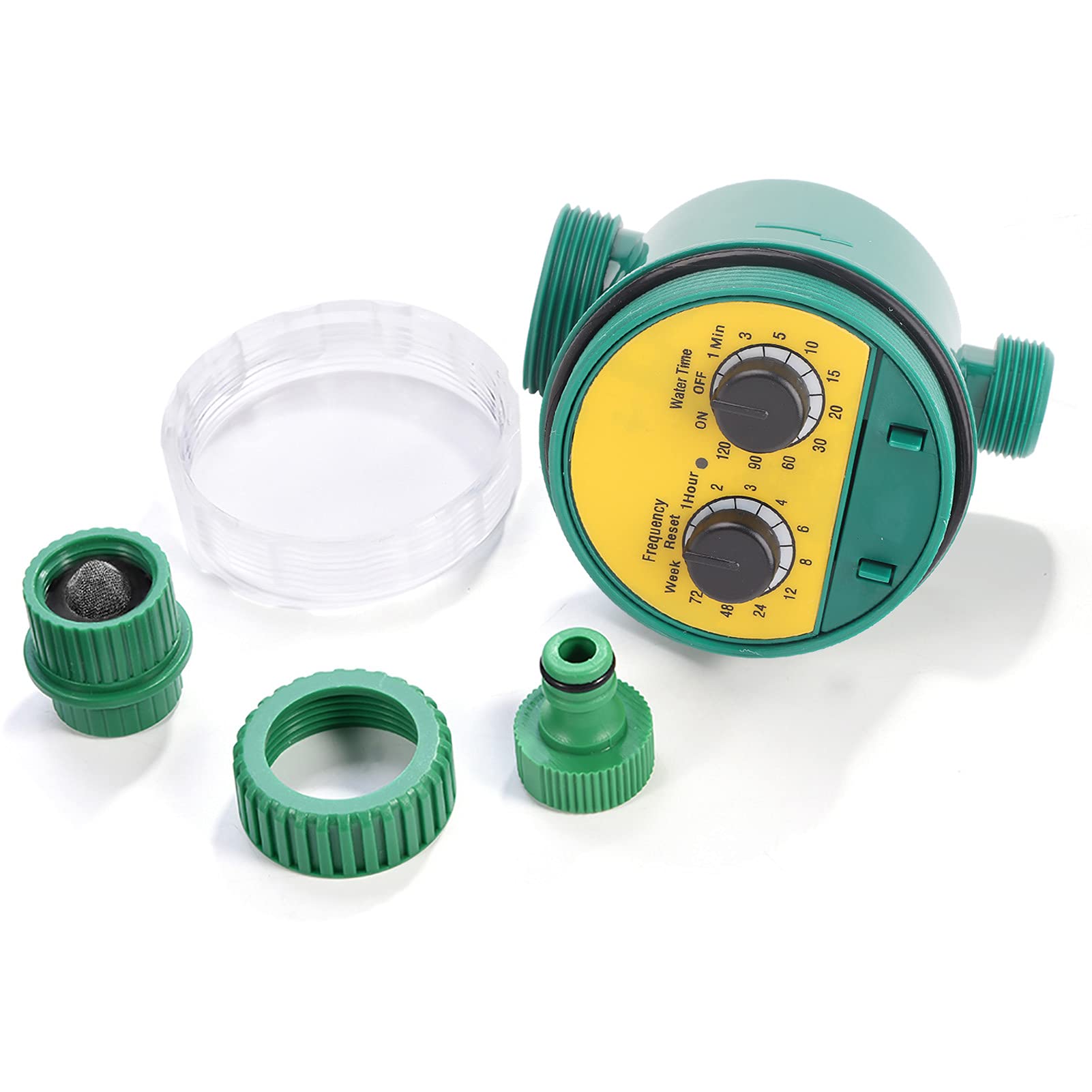 Automatic Irrigation Timer - Green ABS Multi-Function Dual Dial Electronic Watering Controller for Garden, Balcony, Roof & Outdoor Use | Perfect for Villa Gardens, Lawn Sprinkler Systems & Drip Irrigation