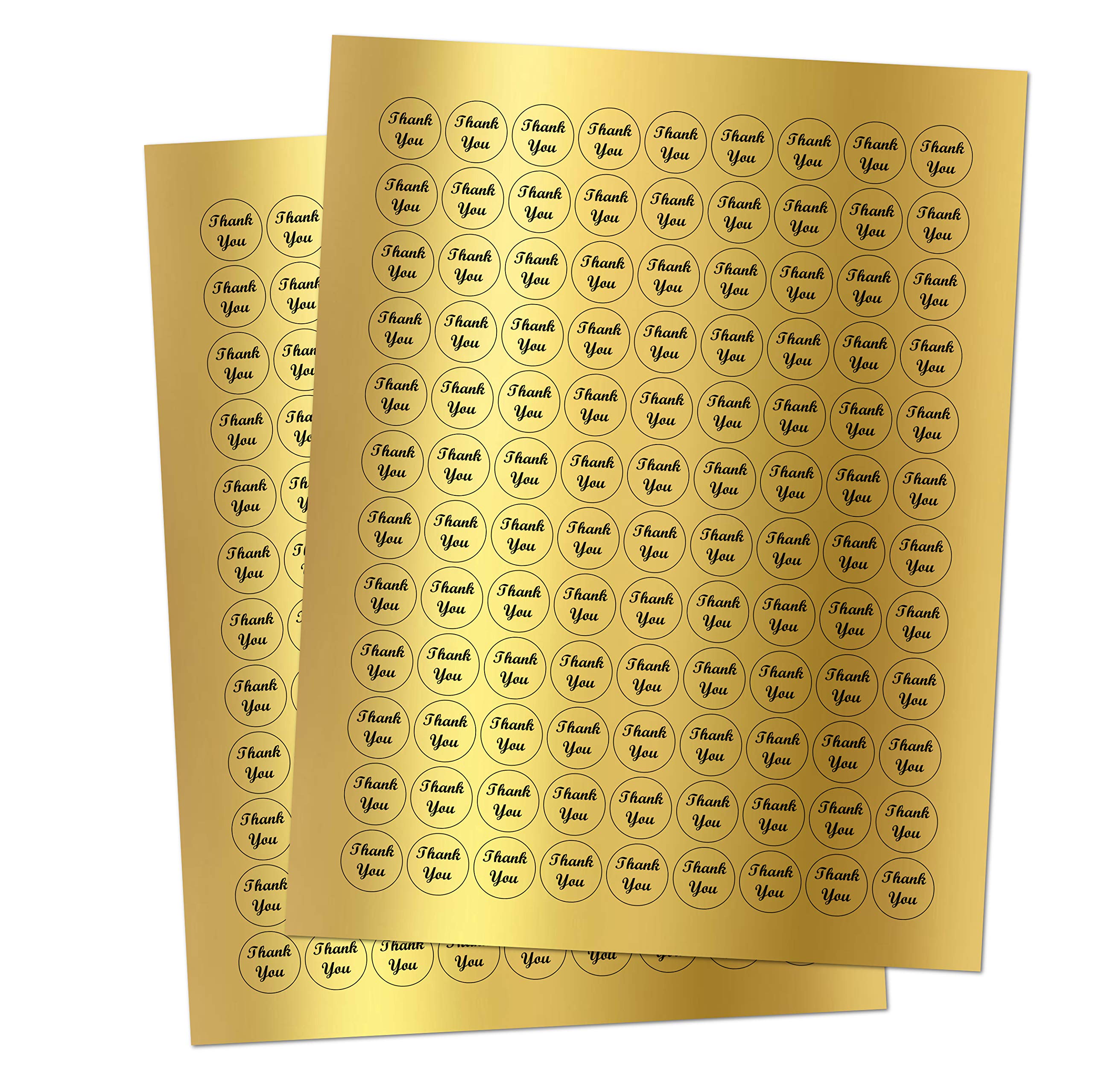 Premium Gold Foil Thank You Kisses Stickers (216-Piece Set) - Elegant Chocolate Drops Labels for Wedding Favors, Bridal Showers, Engagement Parties, Birthdays & Baby Showers - USA Made Party Decorations - Perfect for Gift Wrapping, Scrapbooking & Event Decorations