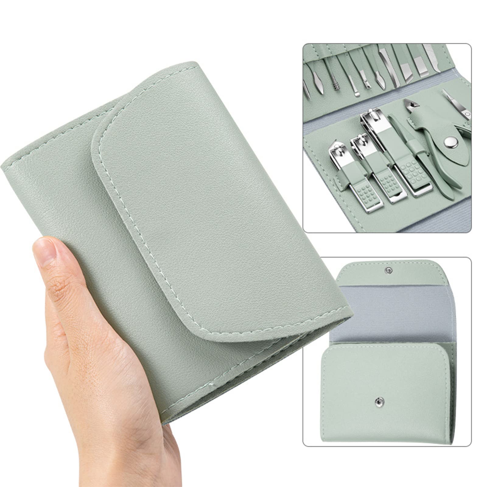 Premium Portable Pedicure & Manicure Kit - 12-in-1 Nail Clippers Set with Nail File, Cuticle Trimmer, Dead Skin Remover & Eyebrow Scissors for Professional Hand & Foot Care - Perfect for Travel, Home Spa & Salon Use