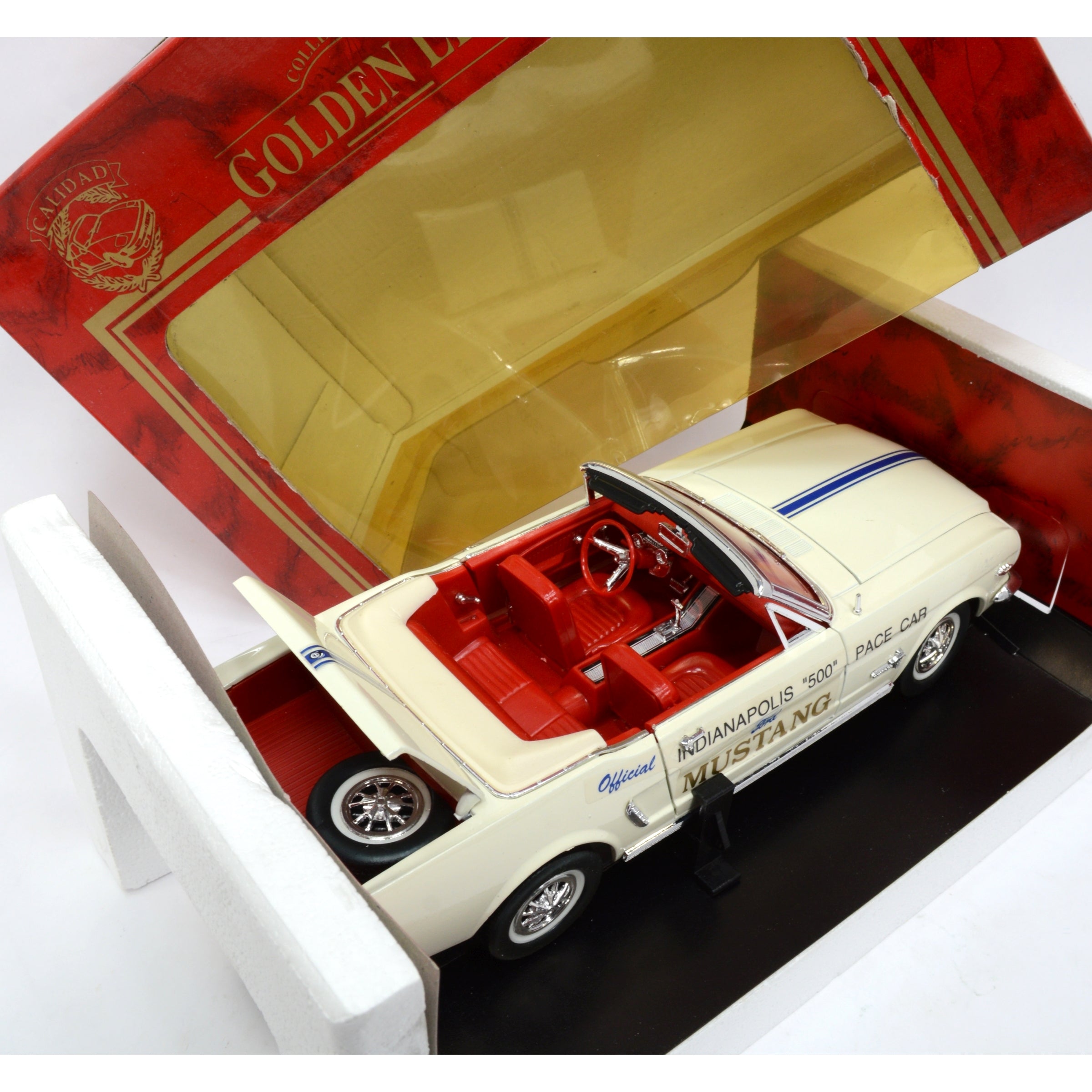 1:18 Scale Diecast 1965 Ford Mustang Indy 500 Pace Car - MIRA Golden Line Collectible Model - Perfect for Display, Gifts & Racing Enthusiasts
