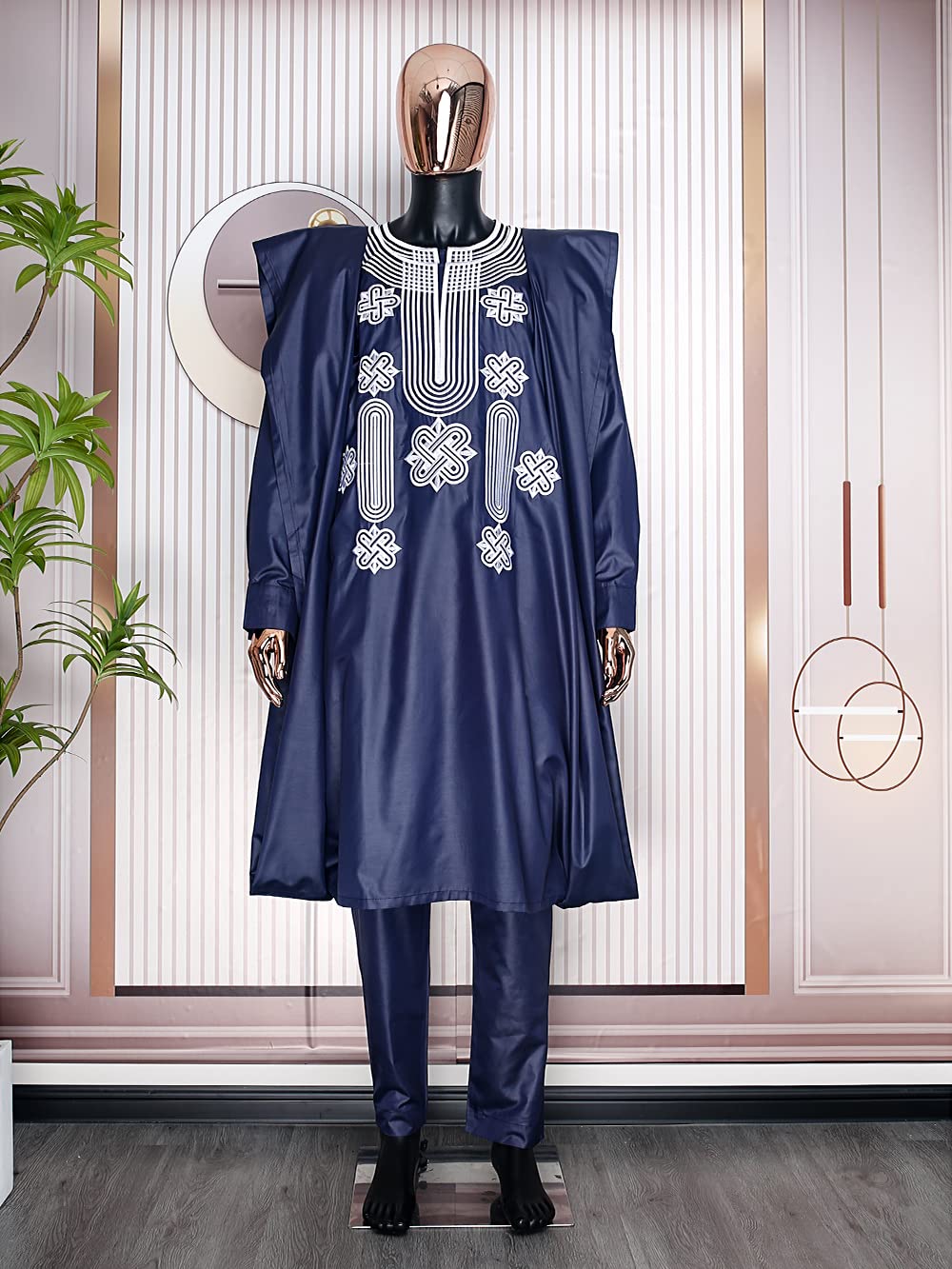 Premium African Agbada Outfit for Men - 3-Piece Embroidered Dashiki Shirt & Pants Set | HD Quality Traditional Nigerian Clothing | Perfect for Weddings, Parties & Cultural Events