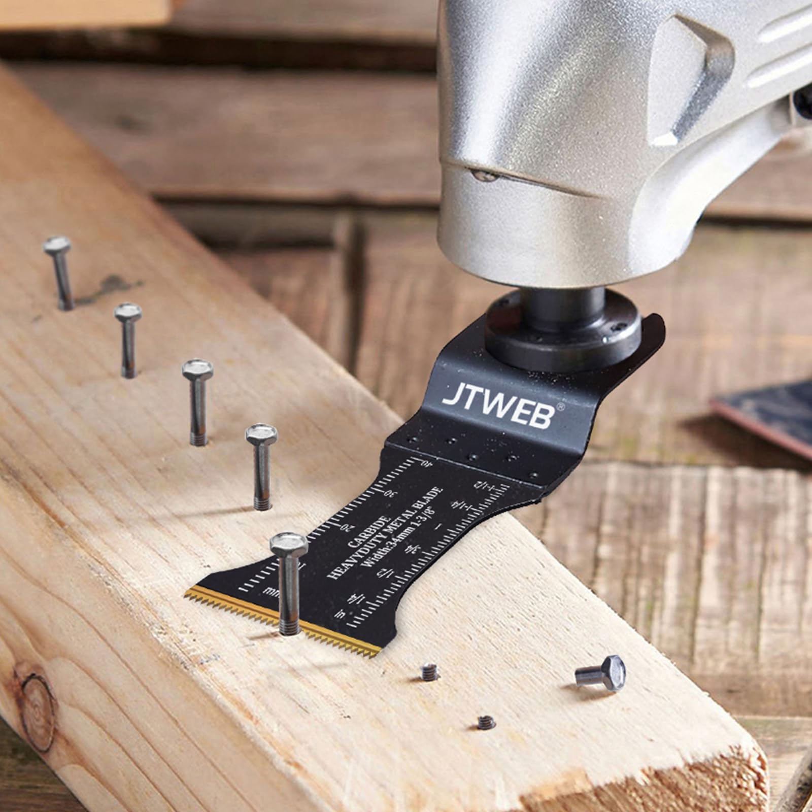 JTWEB Carbide Oscillating Blades Kit - Heavy Duty for Hard Materials & Metal - DIY & Construction Use