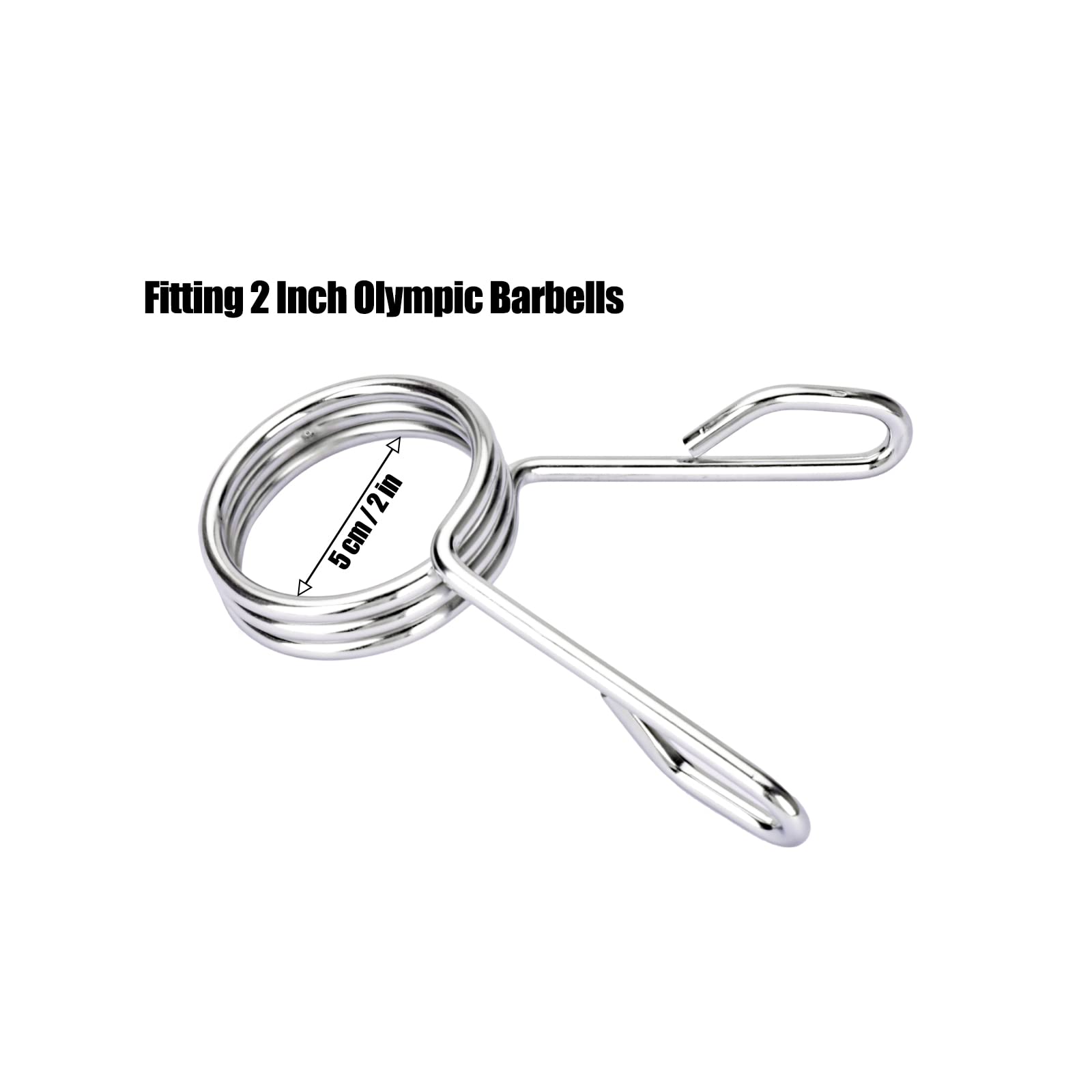 AccEncyc 2 Inch Olympic Barbell Spring Collar Clips - Secure Dumbbell & Weight Bar Clamps for Weightlifting, Powerlifting & Strength Training - Perfect for Home Gym, CrossFit & Commercial Fitness Centers