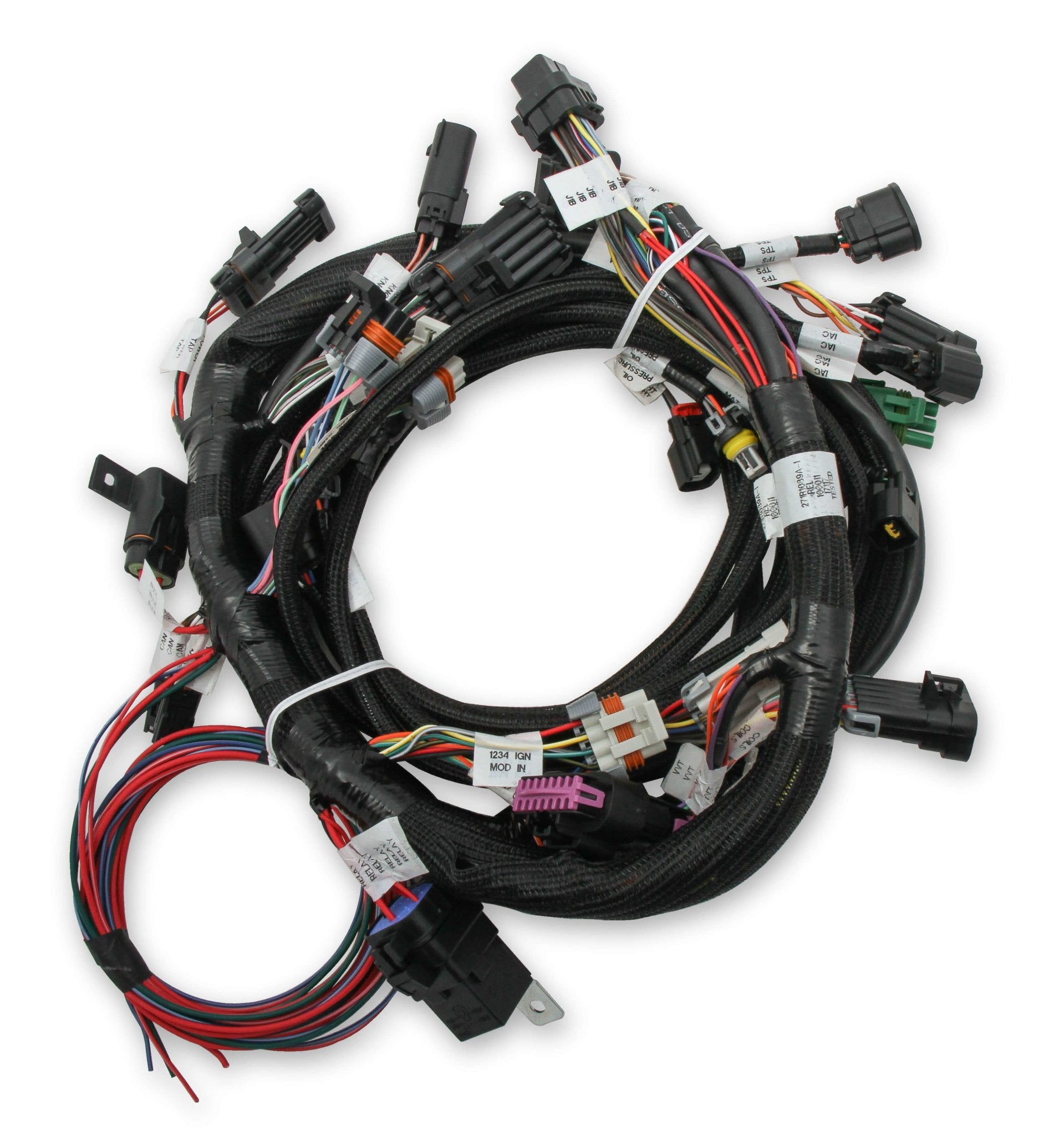 Holley EFI Ford Coyote Engine Main Harness with TI VCT and Stock Coils (2011-2017) - Performance Upgrade for Mustang GT, F-150 & More - Perfect for Racing, Tuning & Engine Modifications