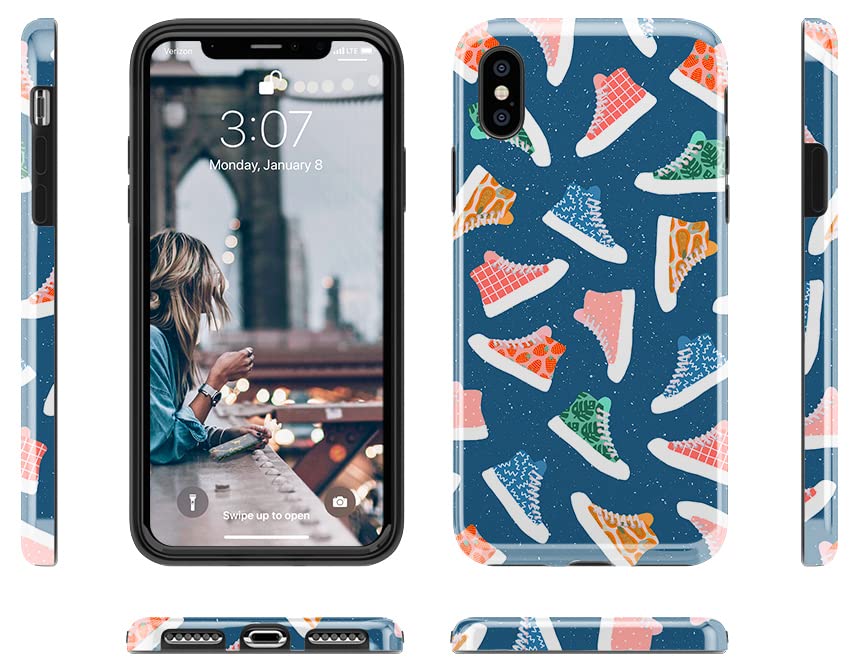 Casely iPhone X/XS Case - High Top Sneaker Design Protective Phone Cover | Trendy Fashion Accessory for Women & Men | Perfect for Gym, School & Daily Use