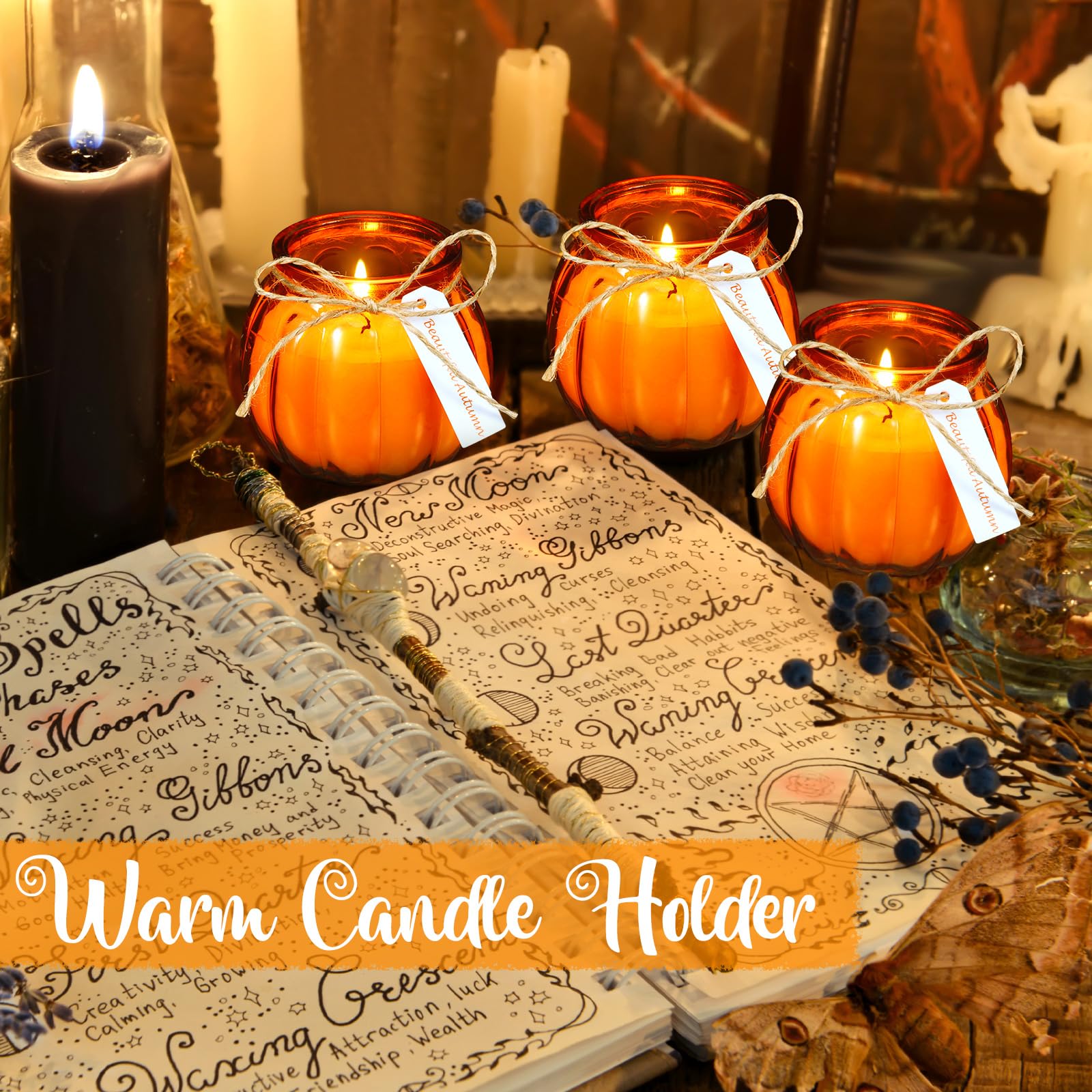 Pumpkin Shaped Candles - 12 Pack Scented Fall Candles for Halloween Thanksgiving Home Decor