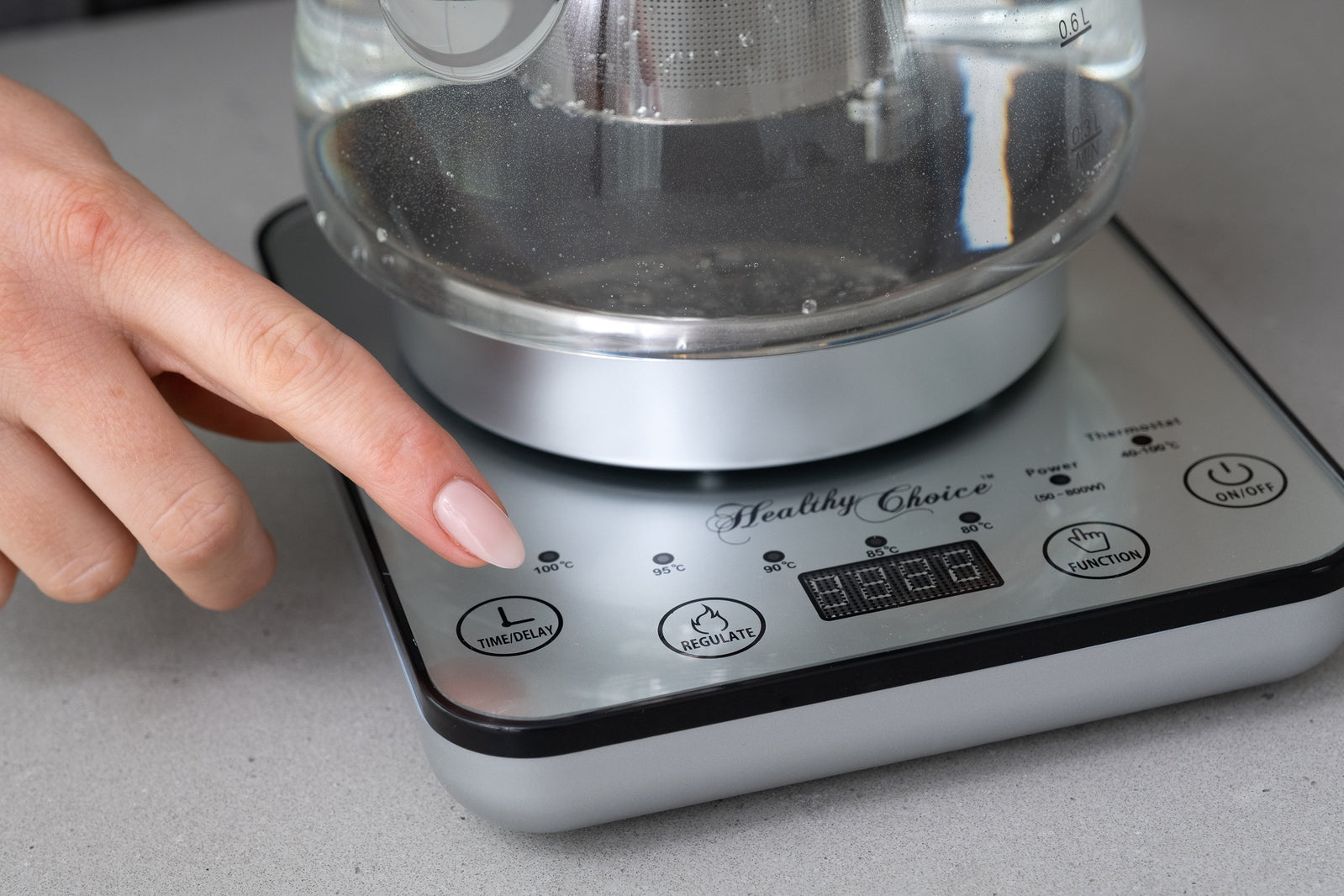 1.2L Digital Glass Electric Tea Kettle with Removable Infuser - 800W Fast Boiling for Tea, Coffee & Hot Beverages - Perfect for Home, Office & Dorm Use