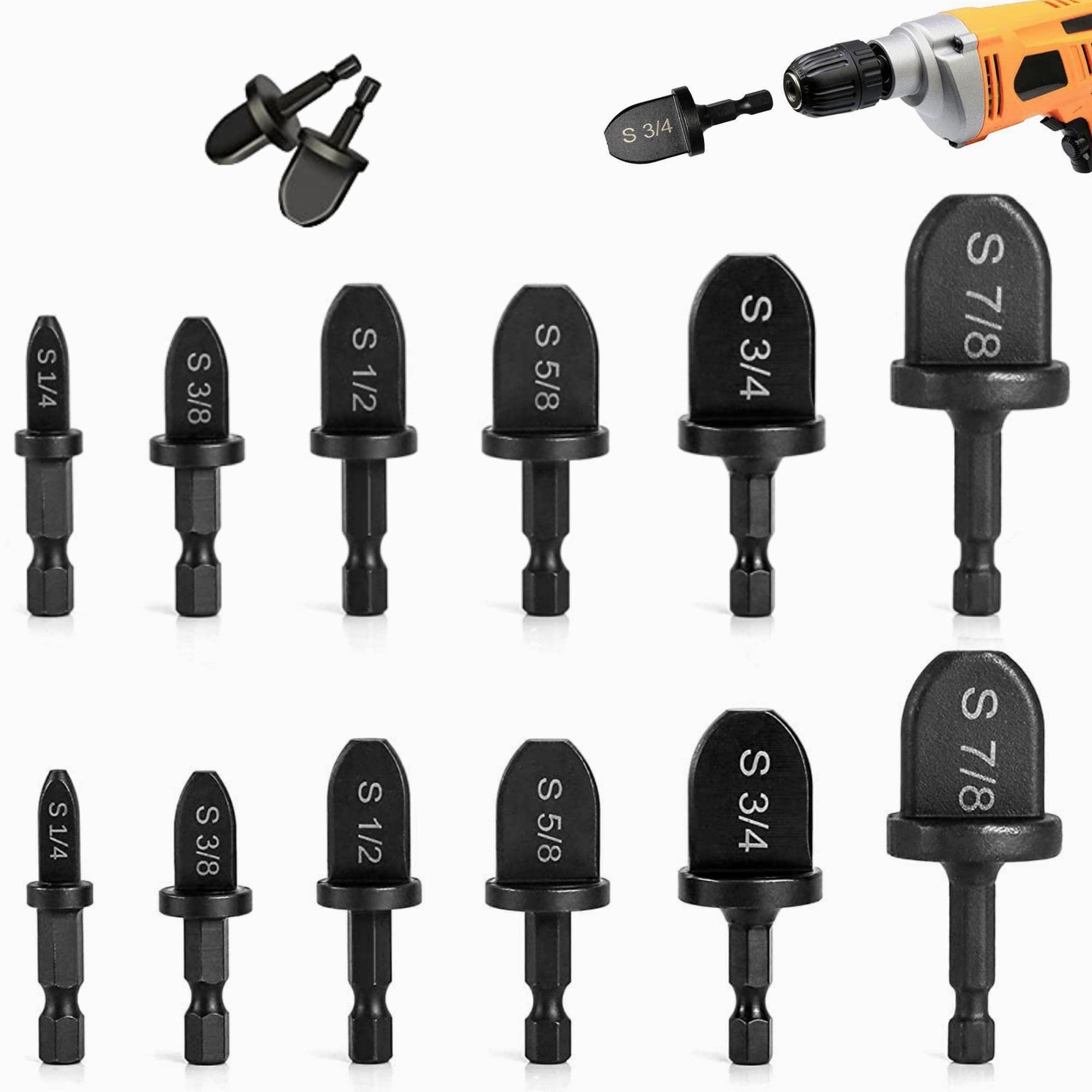 12Pcs HVAC Repair Kit - Manual Pipe Swage Tool with Tube Expander & Boring Drill Bits (1/4