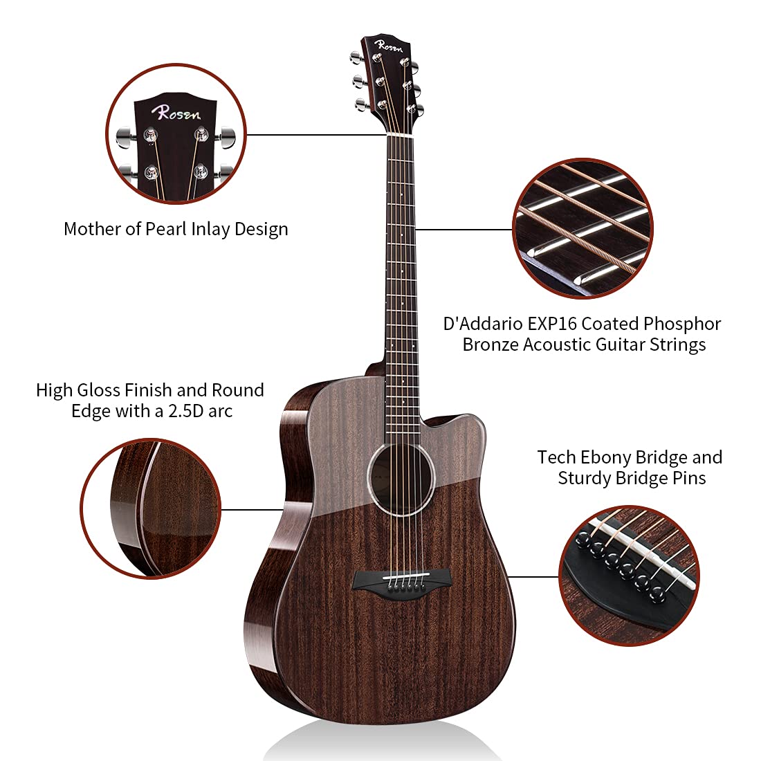 Rosen G31 Dreadnought Acoustic Guitar - 41