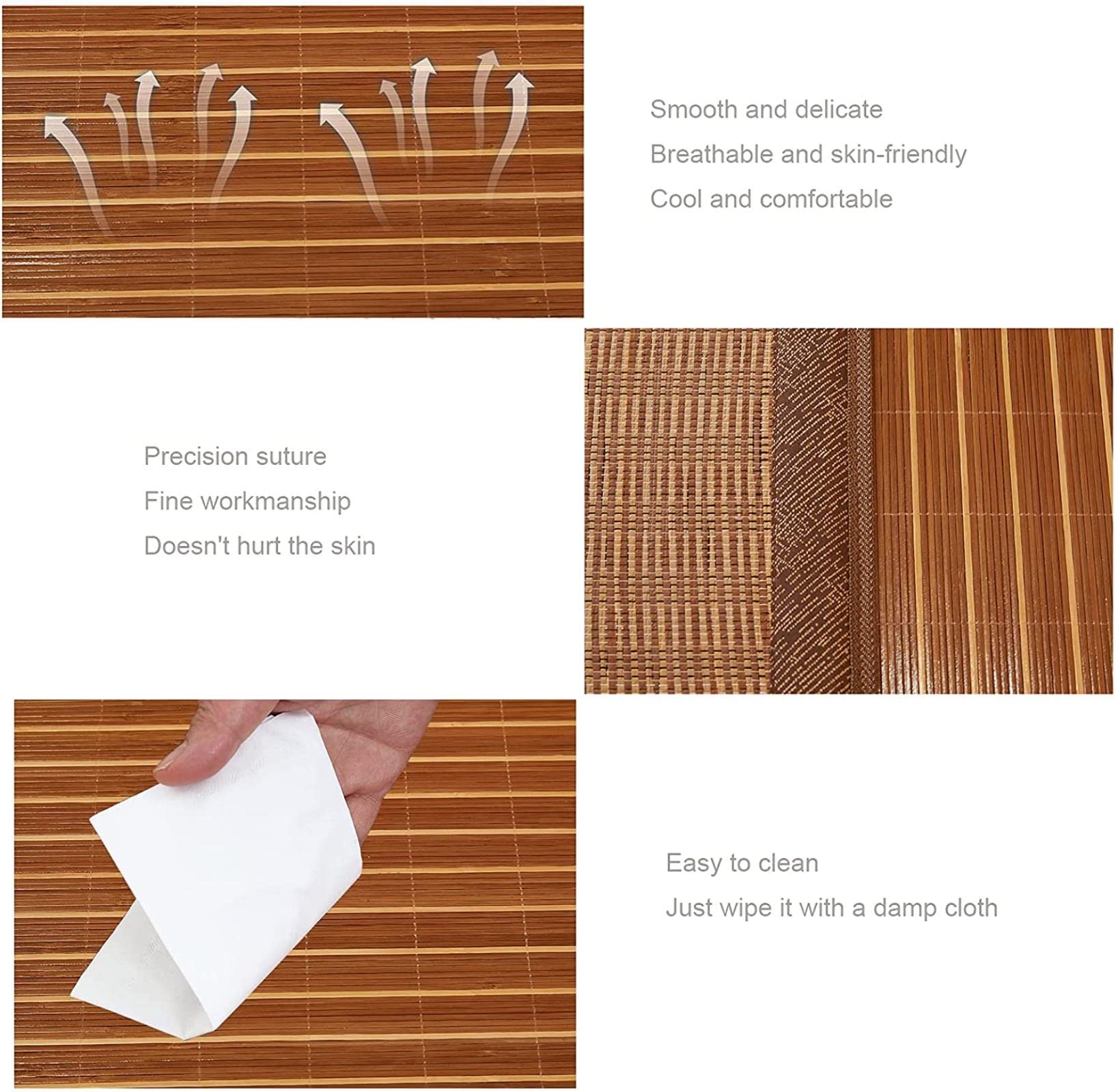 Breathable Summer Sleeping Pad - Foldable Carbonized Bamboo Cooling Mat with Smooth Double-Sided Design | Portable Air Conditioning Pad for Home, School, Dormitory & Single Beds | Stay Cool All Night for Better Sleep | Perfect for Hot Weather, Camping & Travel