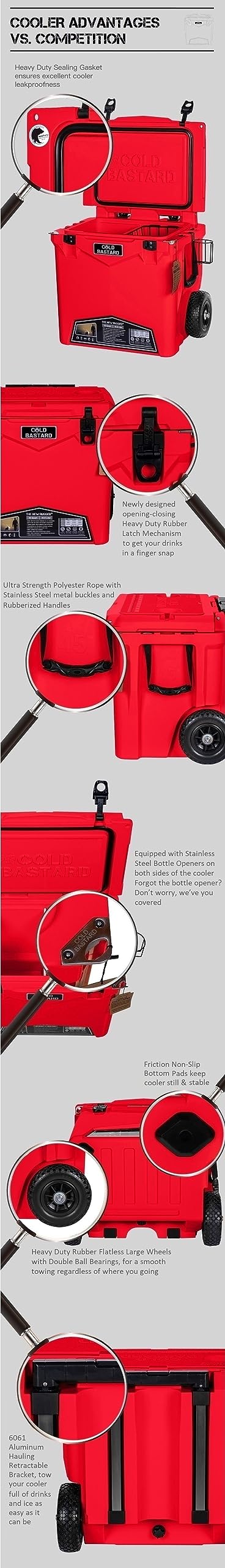Premium 45QTW Cold Bastard Rugged+ CAMO Cooler with Large Wheels - Heavy-Duty Ice Chest for Camping, Fishing & Outdoor Adventures - Free Shipping