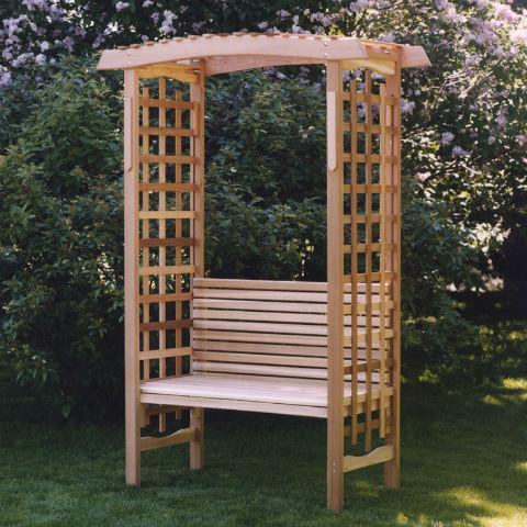 Premium Red Cedar Garden Arbor Bench - Handcrafted Little Italy Style Outdoor Seating for Patio, Garden & Backyard Decor
