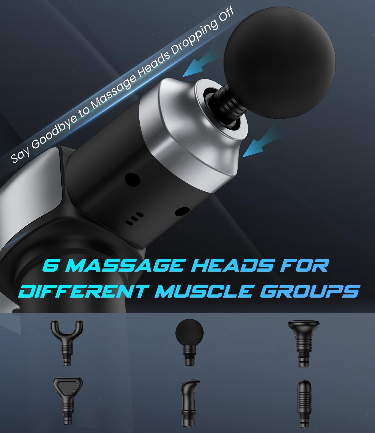 Deep Tissue Massage Gun for Pain Relief - Electric Muscle Massager with 30 Speed Levels & 6 Attachments, Super Quiet Handheld Percussion Massager for Back, Neck, Legs - Includes Carry Case (Black) | Perfect for Athletes, Gym Recovery, Muscle Relaxation & Home Therapy