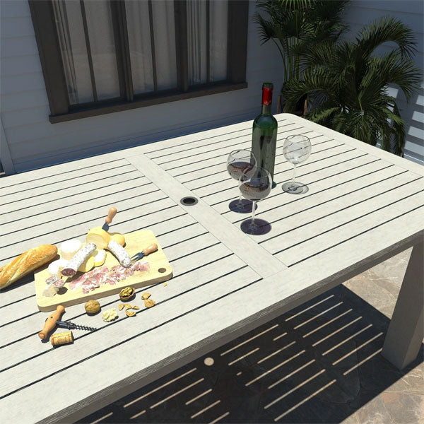 Premium Outdoor Rectangular Dining Table - Weather-Resistant Patio Furniture for Backyard, Garden & Poolside Dining - Perfect for BBQs, Parties & Family Gatherings