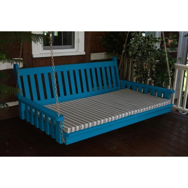 Premium Yellow Pine 75 Twin Mattress - Traditional English Swing Bed for Outdoor Porch, Garden, or Patio Relaxation