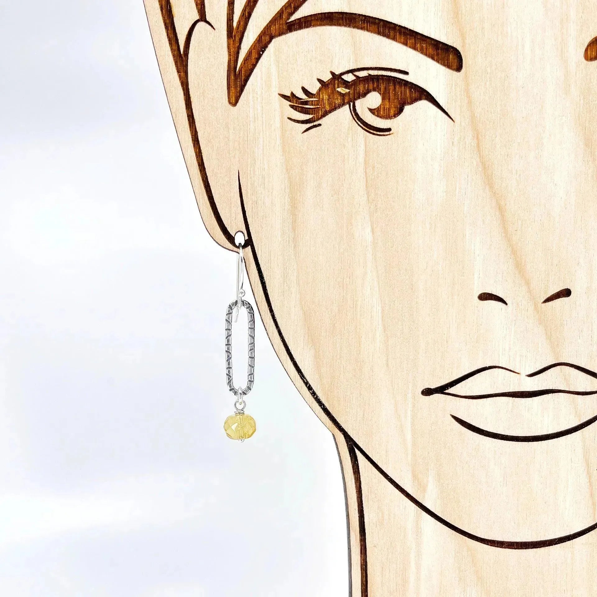 14K Sterling Silver Hoop Earrings with Genuine Citrine Gemstones | Elegant Dangle Earrings for Women | Perfect for Parties, Weddings & Everyday Wear