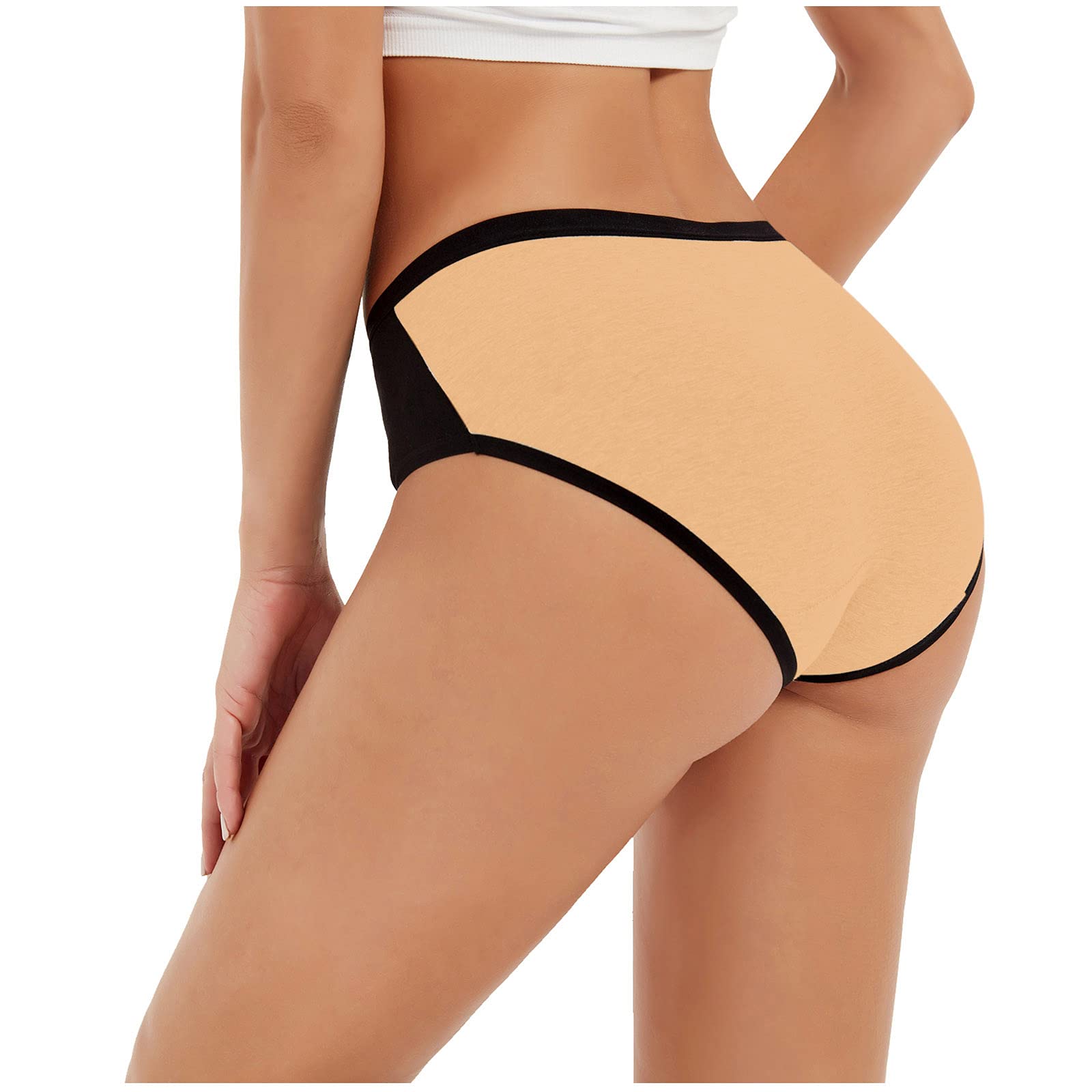 Women's Patchwork Bikini Underwear - Solid Color Cotton Panties & Briefs for Plus Size - Comfortable Lingerie for Beach, Pool & Everyday Wear