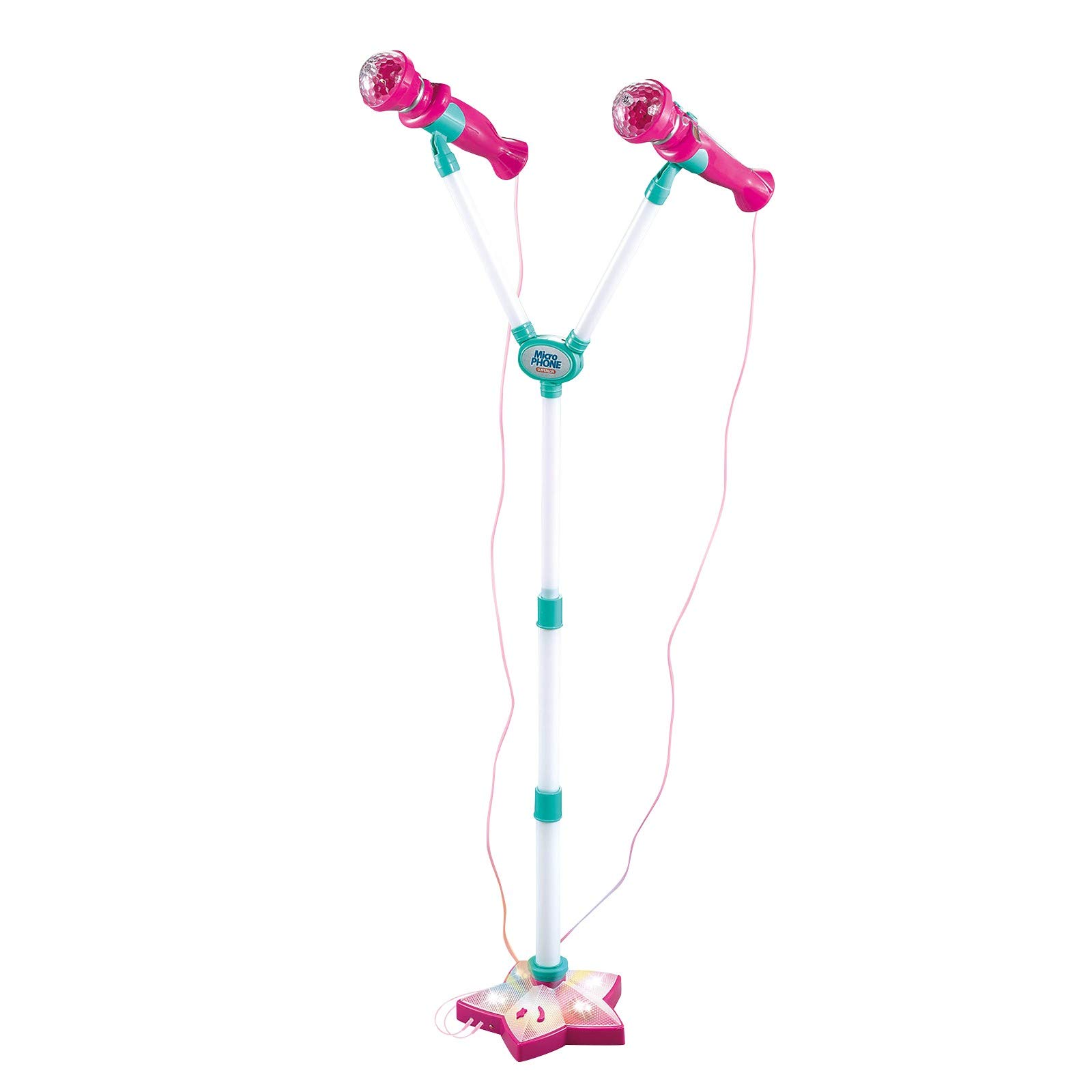 Wireless Kids Karaoke Machine with 2 Microphones & Adjustable Stand - Portable Bluetooth Singing Toy for Children's Birthday Party, Family Gatherings & Home Entertainment