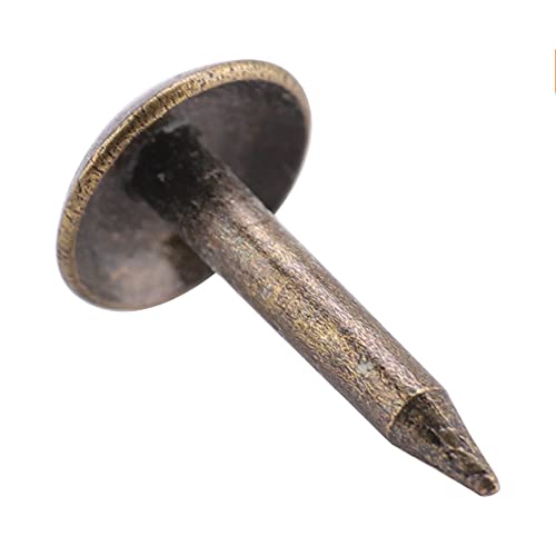 100pcs Antique Iron Upholstery Nails - Round Domed Head Decorative Tacks (109mm) for Furniture, Wooden Doors & Drums - Heavy Duty Fasteners for DIY Home Decor & Upholstery Projects