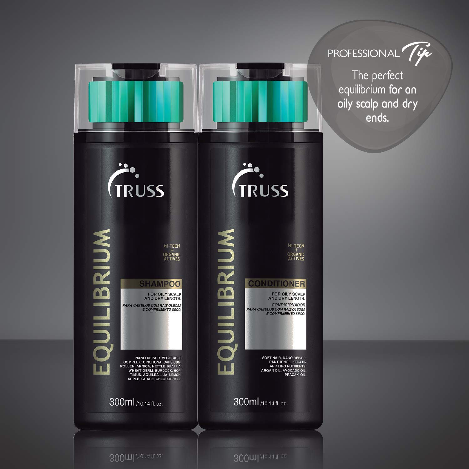 Truss Night Spa Hair Serum Bundle with Equilibrium Conditioner & Shampoo Set for Deep Hydration & Repair | Perfect for Damaged, Dry & Frizzy Hair | At-Home Salon Treatment & Nighttime Hair Care Routine