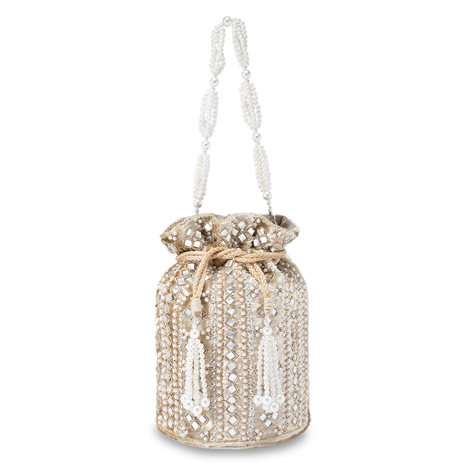 **Aheli Indian Potli Bags for Women | Ethnic Embroidered Clutch Purse with Drawstring | Perfect for Weddings, Evening Parties & Festive Occasions**