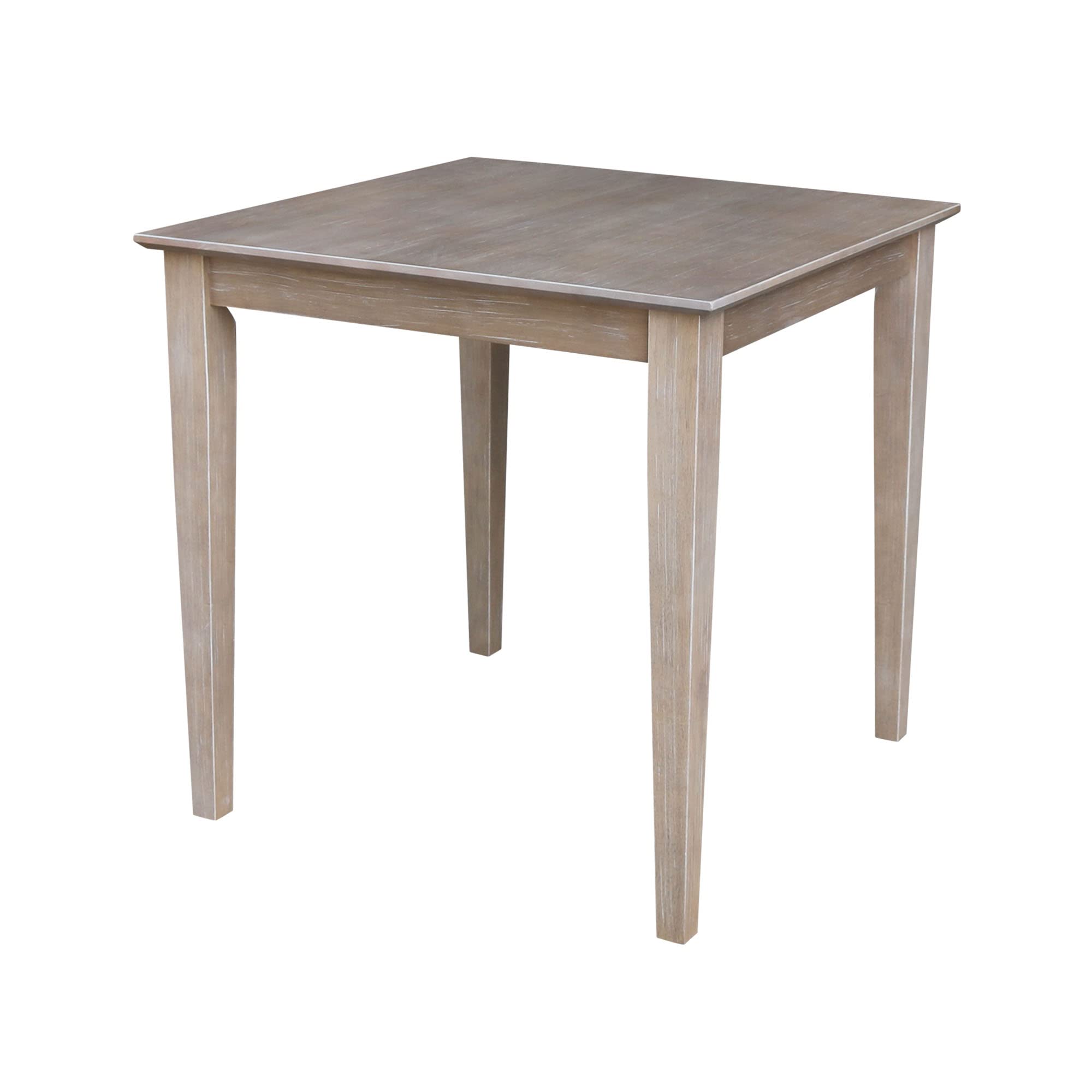 International Concepts Solid Wood Dining Table - Washed Gray Taupe Finish, 30