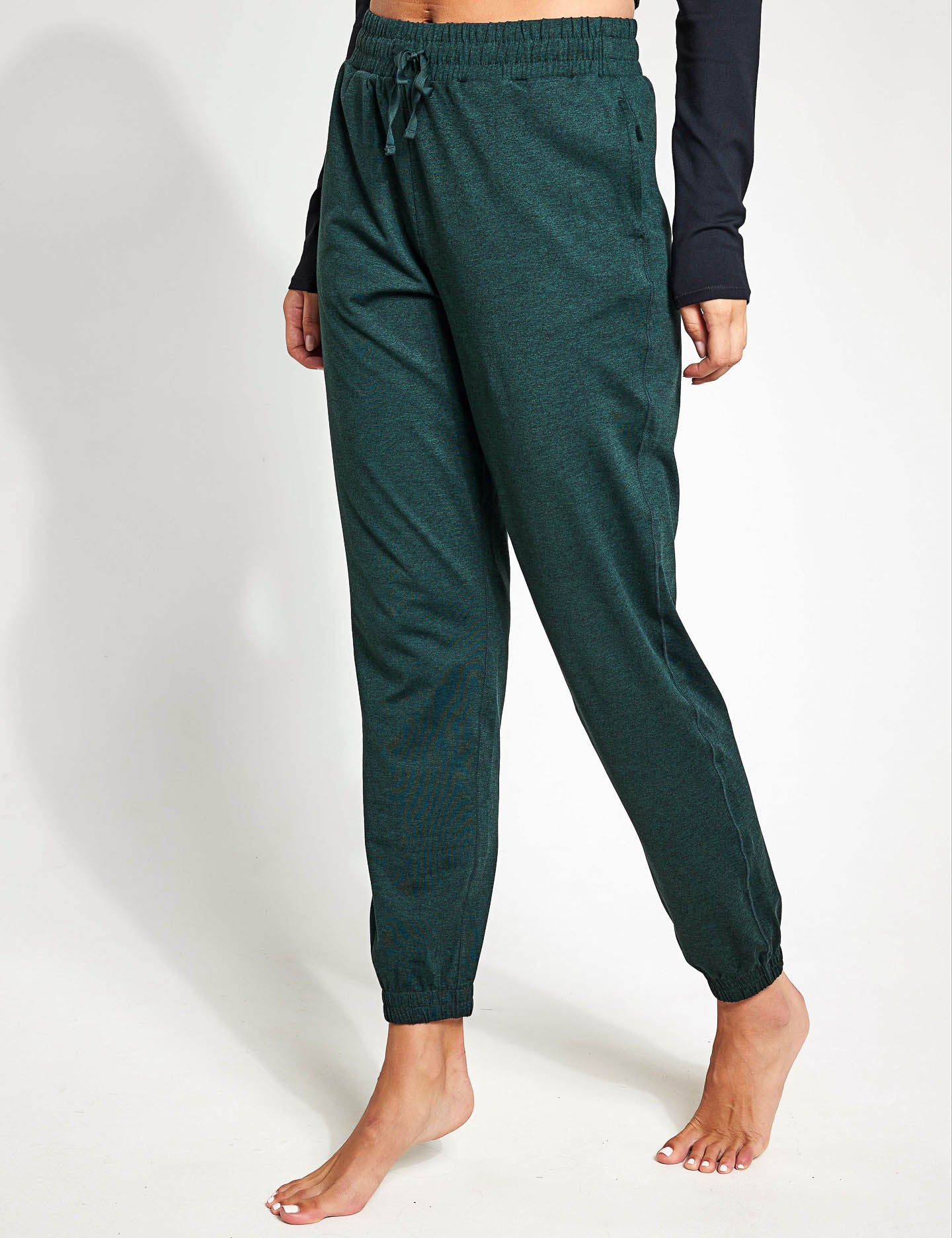 ReSet Jogger Pants for Women - Soft Moss Green Athletic Lounge Pants - Comfortable Stretchy Workout & Yoga Pants for Running, Travel & Casual Wear