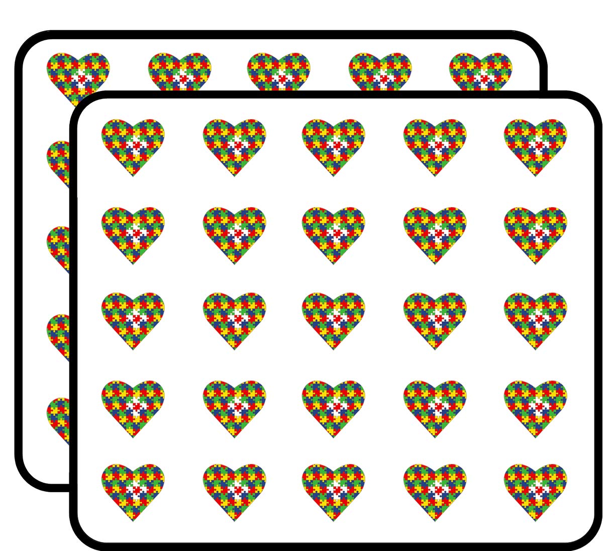 Autism Awareness Puzzle Heart Stickers - 50 Pack for Scrapbooking, DIY Crafts, Bullet Journals, Calendars & Kids Art Projects - Perfect for Autism Awareness Events, School Activities and Creative Gift Decoration