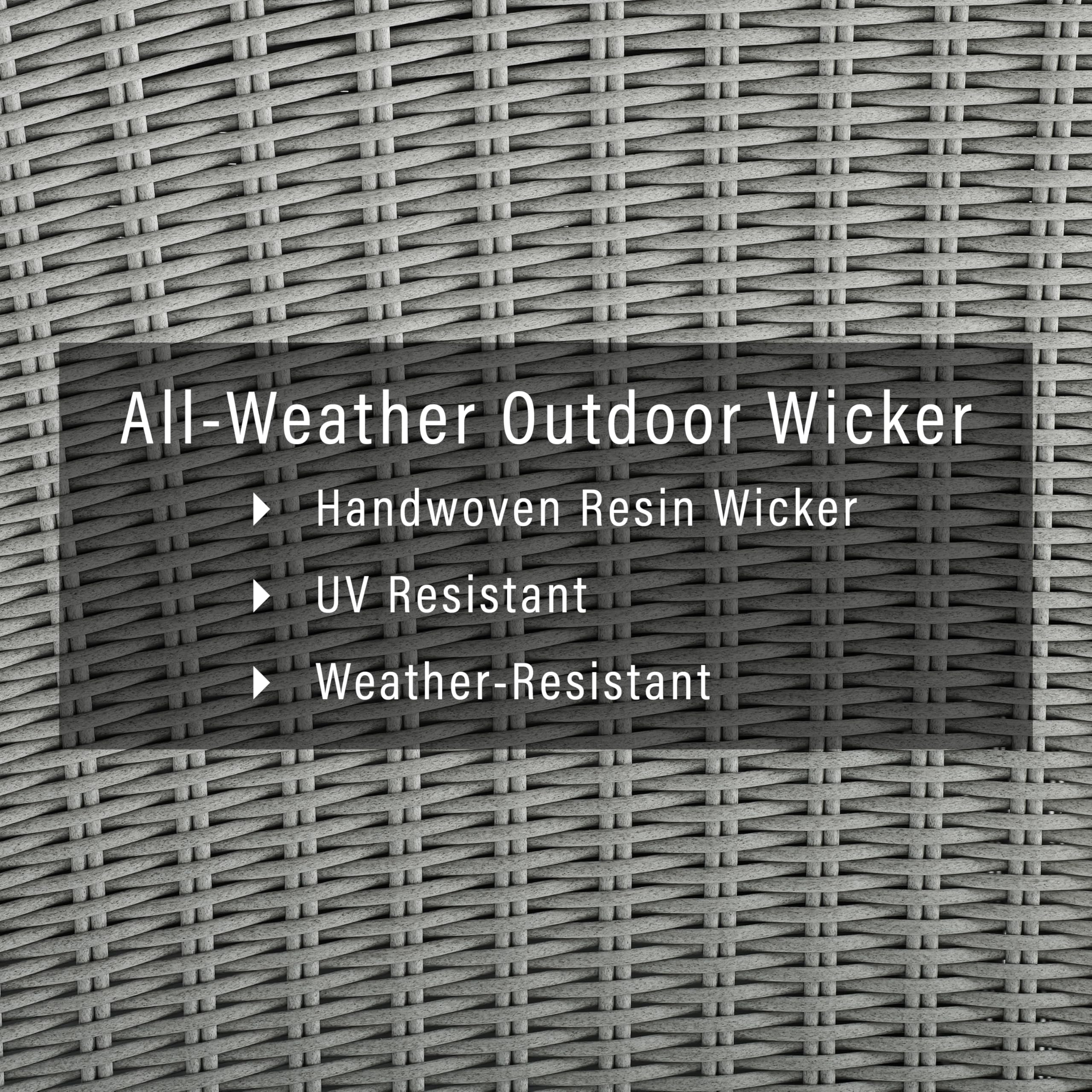 Gray All-Weather Rattan Outdoor Coffee Table for Patio & Deck
