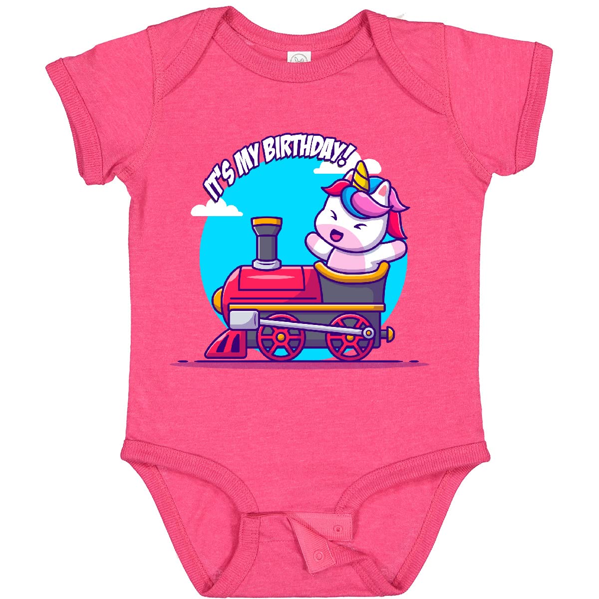 Inktastic Unicorn Birthday Train Baby Bodysuit - Cute Unicorn Design for Birthday Parties, Baby Showers & Special Occasions