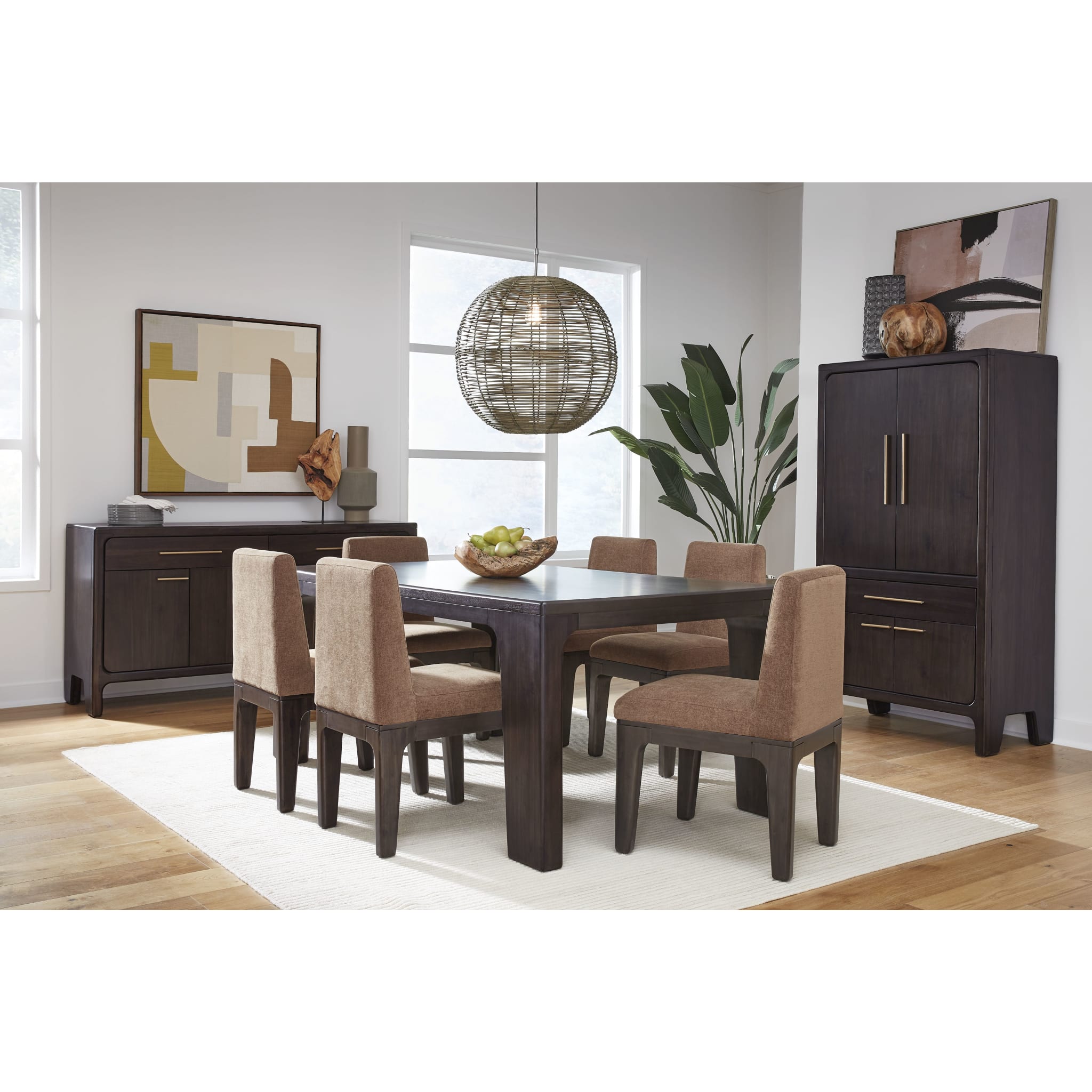 Zamba Chenille Upholstered Acacia Wood Dining Chair - Pineapple & Jaguar Print - Modern Kitchen & Dining Room Furniture for Home Decor