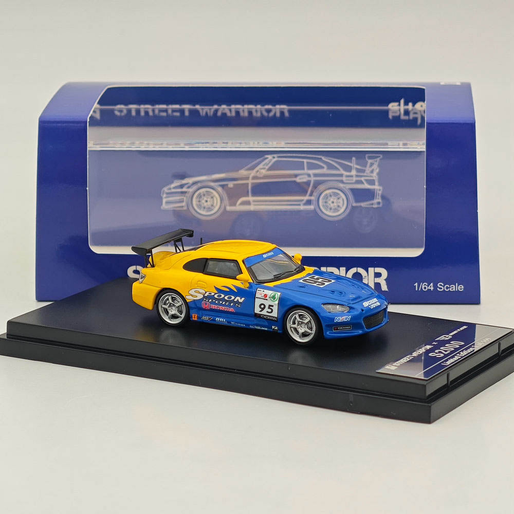 1:64 Scale Honda EG6 & S2000 SPOON Limited Edition Diecast Model Car - Blue & Yellow Street Weapon - Perfect for Collectors, Racing Enthusiasts & Display Showcase
