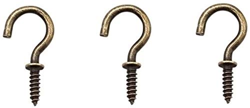 5/8 Inch Small Screw Hooks 160 Pcs - Bronze Ceiling Hooks for Christmas Lights, Jewelry & Cup Hanging - Durable Screw-in Hooks for Home Organization & DIY Projects