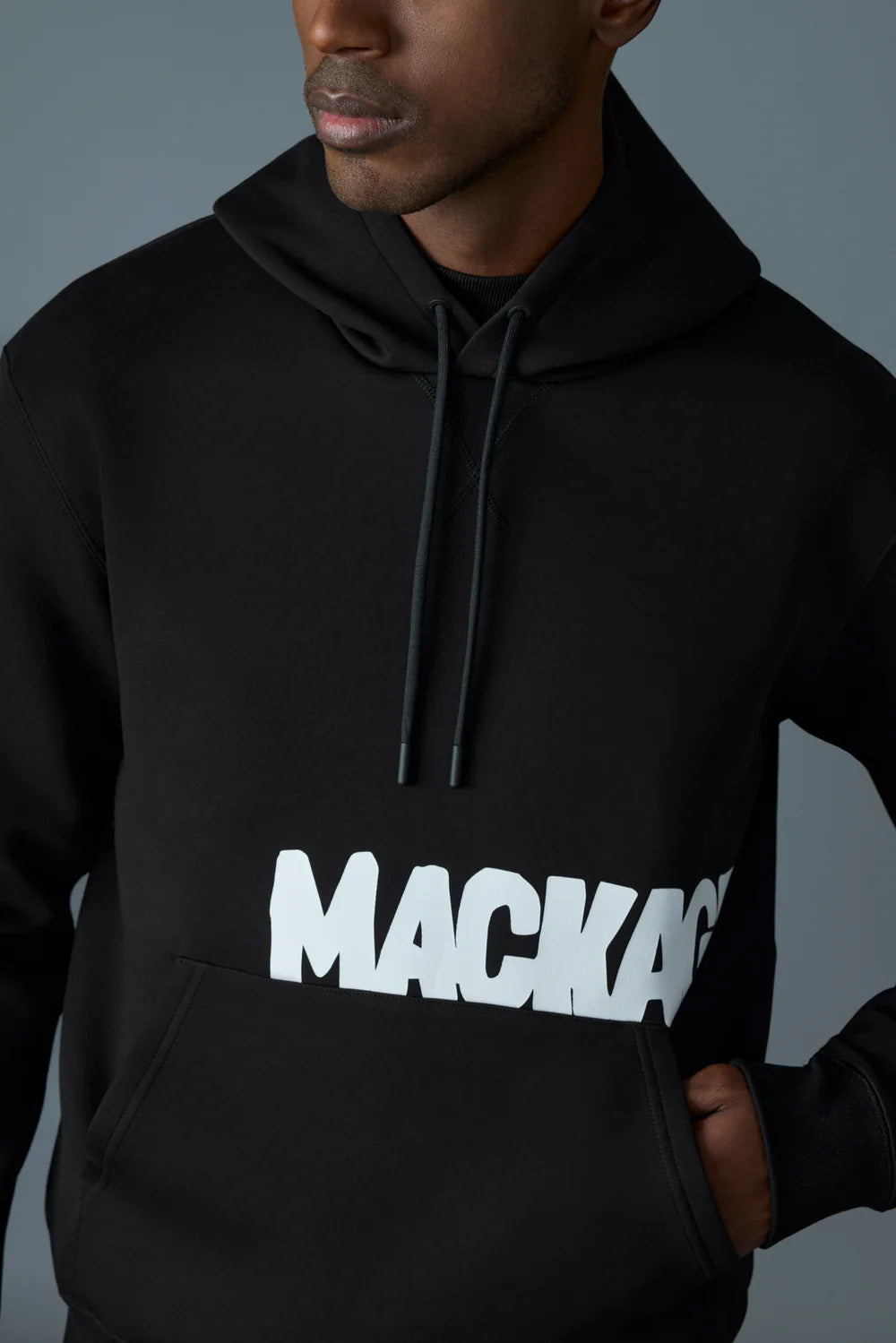 MACKAGE Krystian PR Double Face Jersey Logo Hoodie for Men & Women - Premium Unisex Pullover for Casual Wear & Street Style Fashion