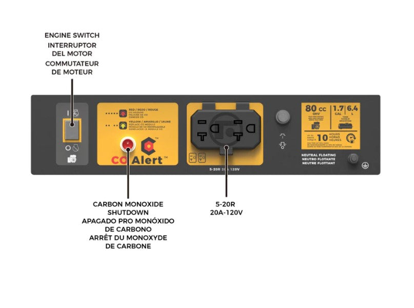 Firman P01204 1200W/1500W 20 Amp Portable Generator with CO Alert - Perfect for Camping, RV Trips & Emergency Power Backup
