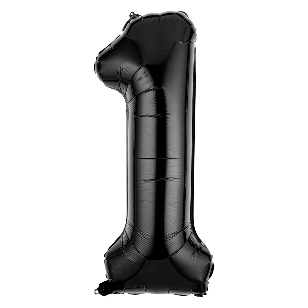 Balloonify Black Mylar Number 1 Balloon - 40 Inch Large Foil Balloon for Birthdays, Parties & Celebrations (1 Count Box) - Perfect for 1st Birthday Decorations, Anniversary Events & Photo Backdrops