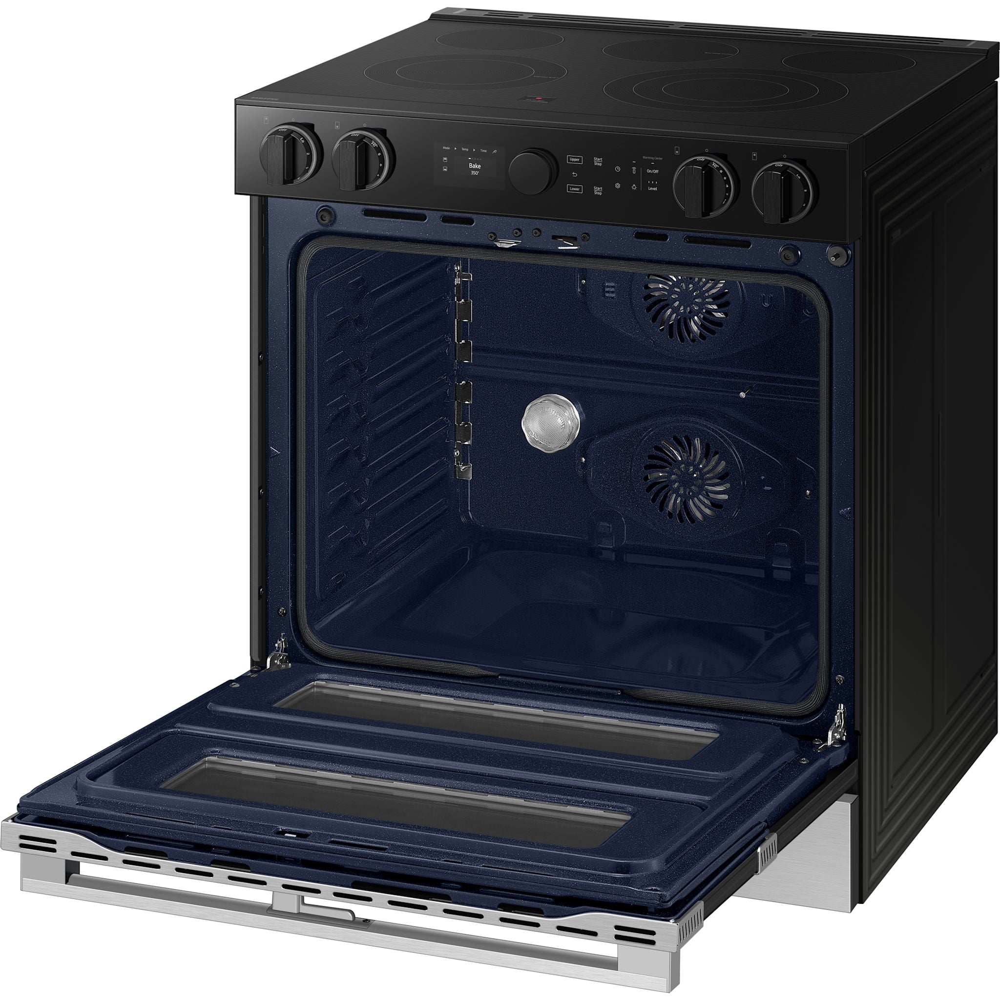 Samsung NSE6DG8550SRAC Slide-In Electric Range - 30 Inch Stainless Steel Built-In Oven with Convection Cooking for Modern Kitchens