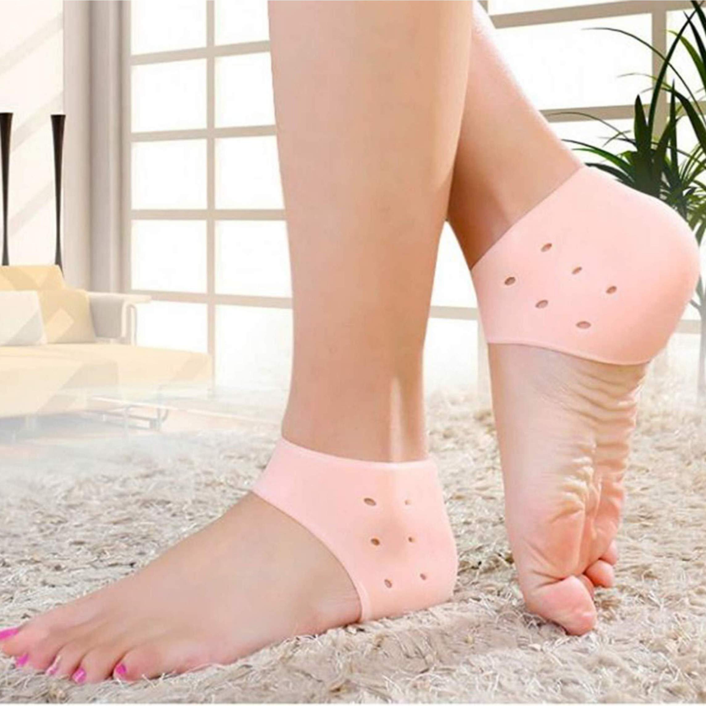 Squaircle Anti Crack Gel Heel Protector for Soft Heels - Eliminates Foot Cracks & Dryness | Perfect for Women's High Heels, Sandals & Open Back Shoes | Home, Office & Party Wear Comfort Solution