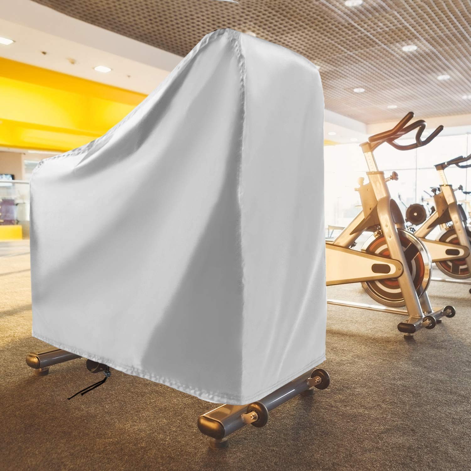 Waterproof & Dustproof Exercise Bike Cover for Indoor & Outdoor Use - Fits Assault, Stationary, Recumbent & Cycling Bikes (Silver) | Perfect for Home Gym, Garage & Patio Protection