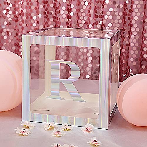 4 Pack Iridescent 5 Inch Letter R Stickers - Self-Adhesive Wall Decals for Bedroom, Party Backdrop, Photo Booth Decorations & DIY Scrapbooking