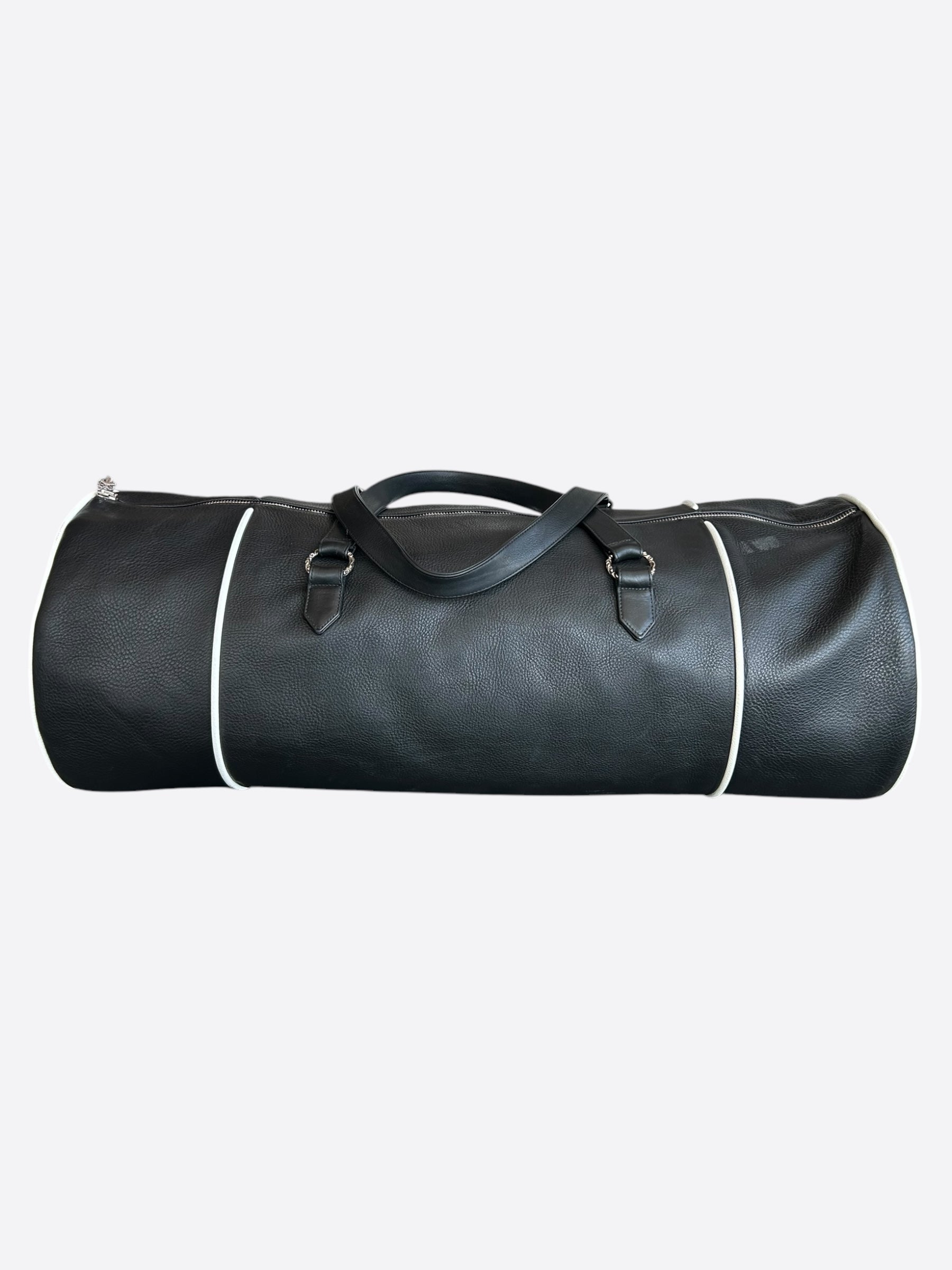 Chrome Hearts Black White & Green Triple Cross Leather Duffel Bag - Luxury Travel Bag for Men & Women - Perfect for Gym, Weekend Getaways & Business Trips