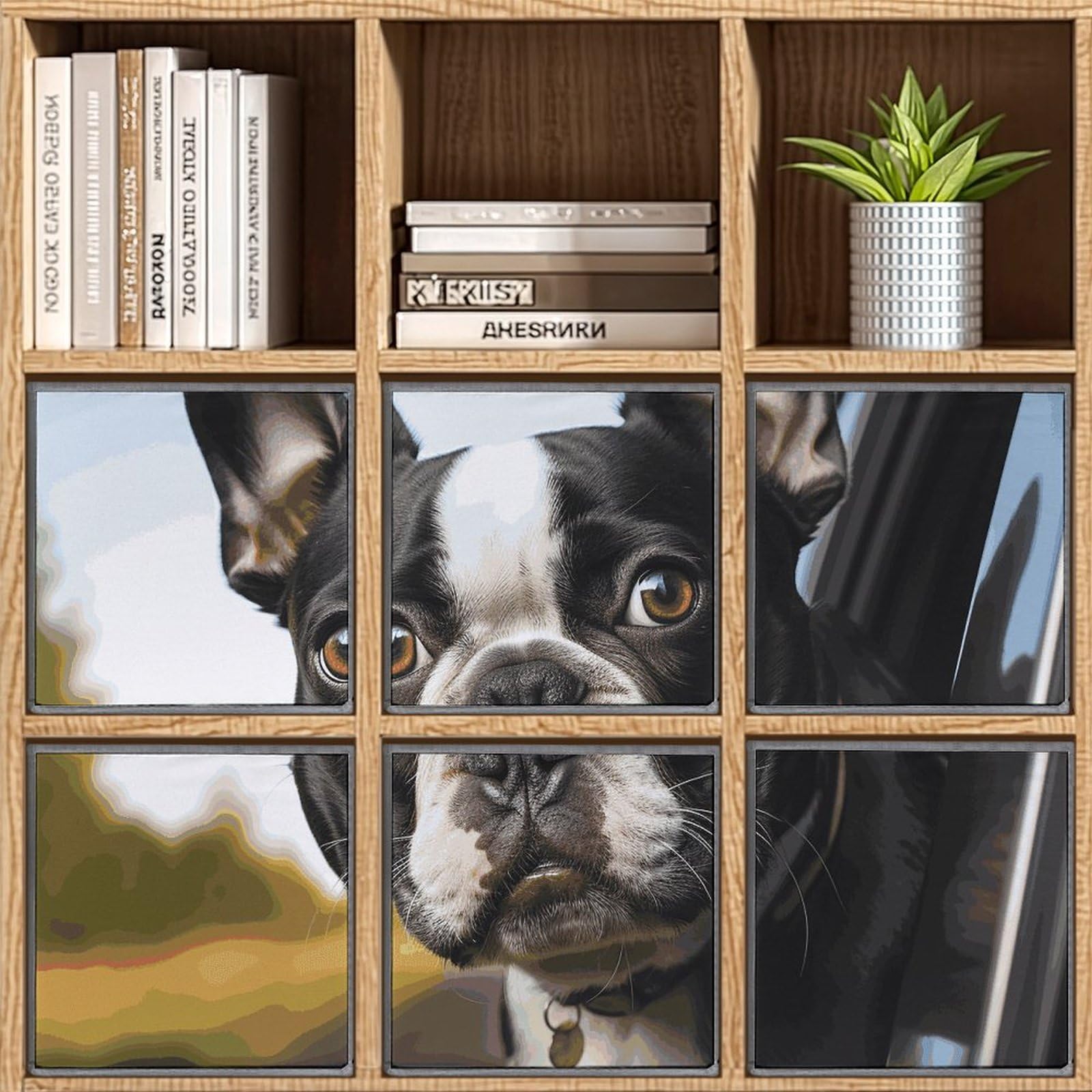 6-Pack 11 Inch Foldable Fabric Storage Baskets with Handles - Boston Terrier Printed Cube Organizer for Home, Wardrobe, Toys & Pet Supplies | Perfect for Kids' Rooms, Closet Organization & Dog Lovers' Decor
