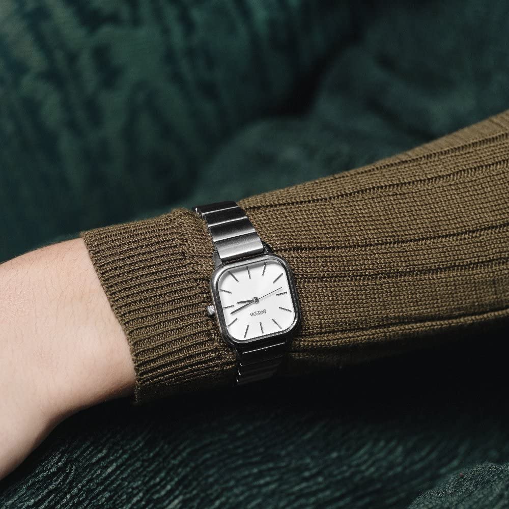Breda Esther 1735 Square Wrist Watch for Women - 26mm Stainless Steel Bracelet, Minimalist Fashion Watch - Perfect for Office, Casual Wear & Everyday Use