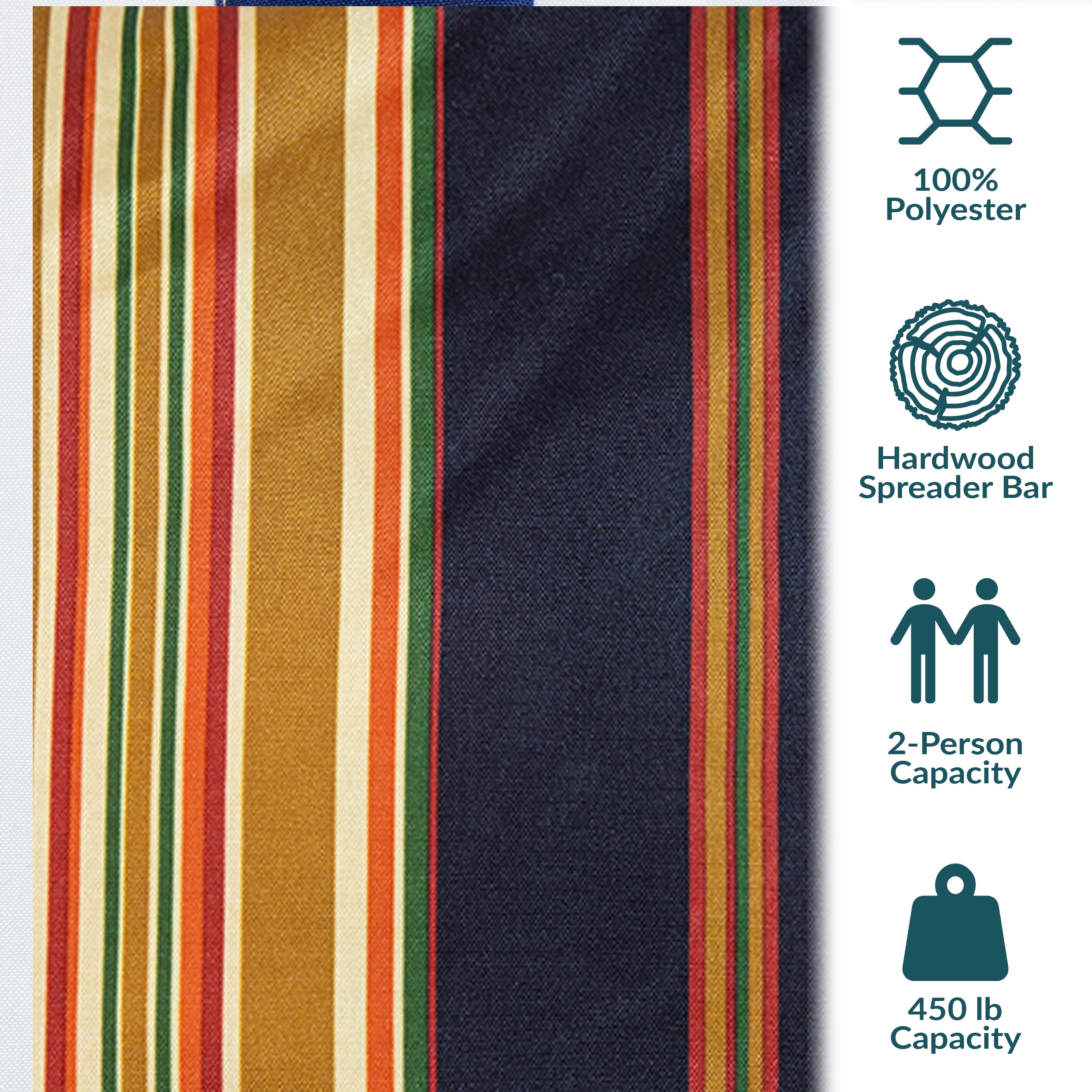 Sunnydaze 2 Person Extra Large Quilted Outdoor Hammock - 77.5