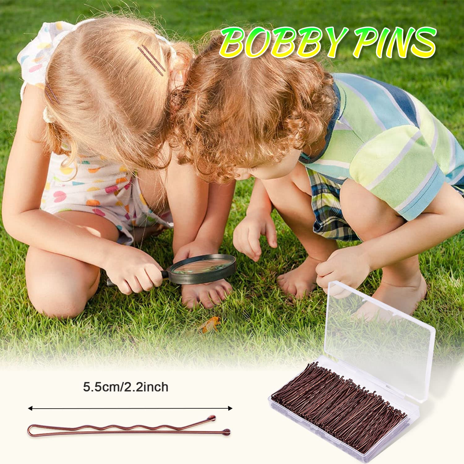 MORGLES 240 Pcs Bobby Pins for Women - 2.2 Inch Brown Hair Pins with Storage Box - Perfect for Updos, Braids, and Everyday Hairstyles