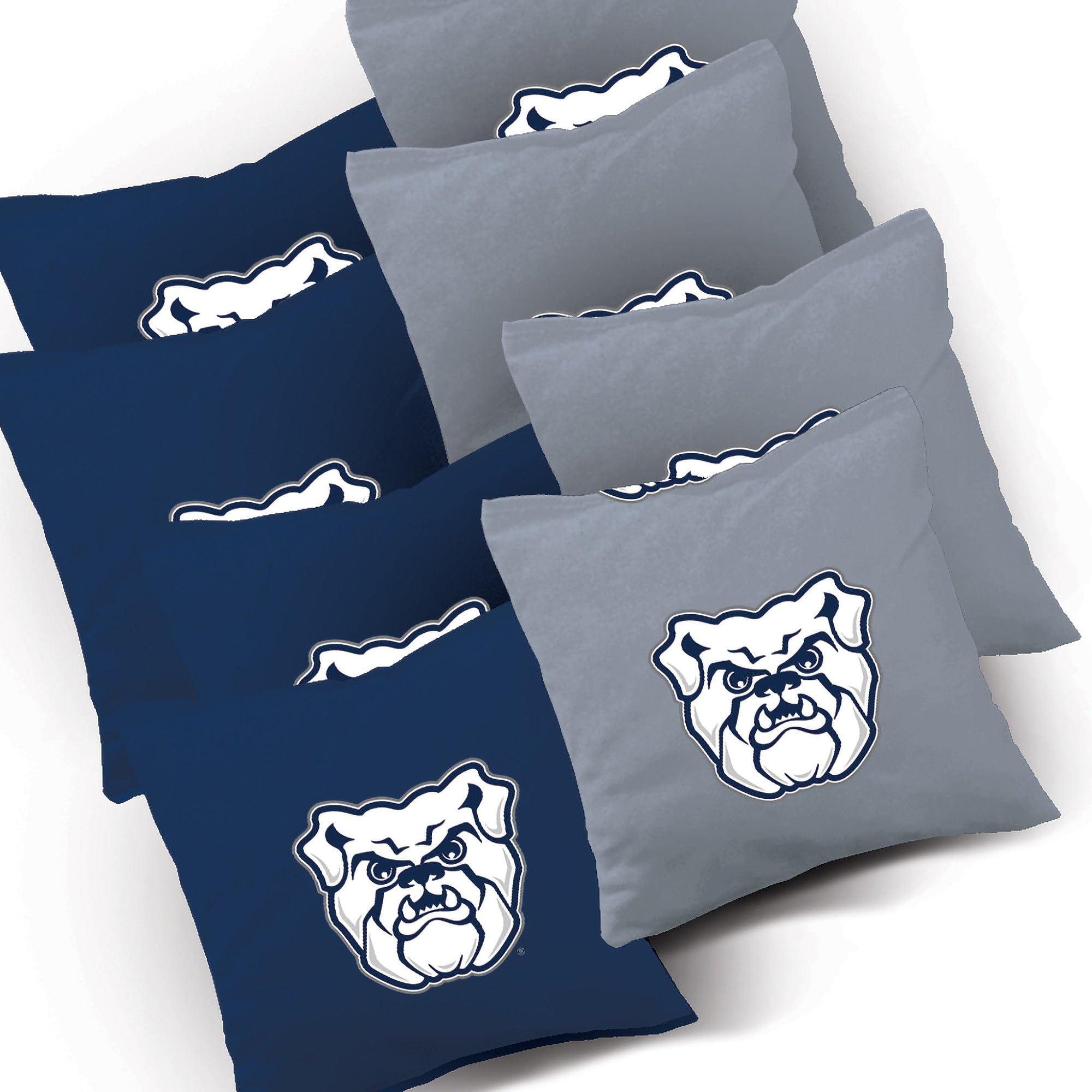 Custom Team Logo Regulation Size Cornhole Board Set - Skip's Garage Butler Themed Pyramid Design for Backyard Games, Tailgating & Outdoor Parties
