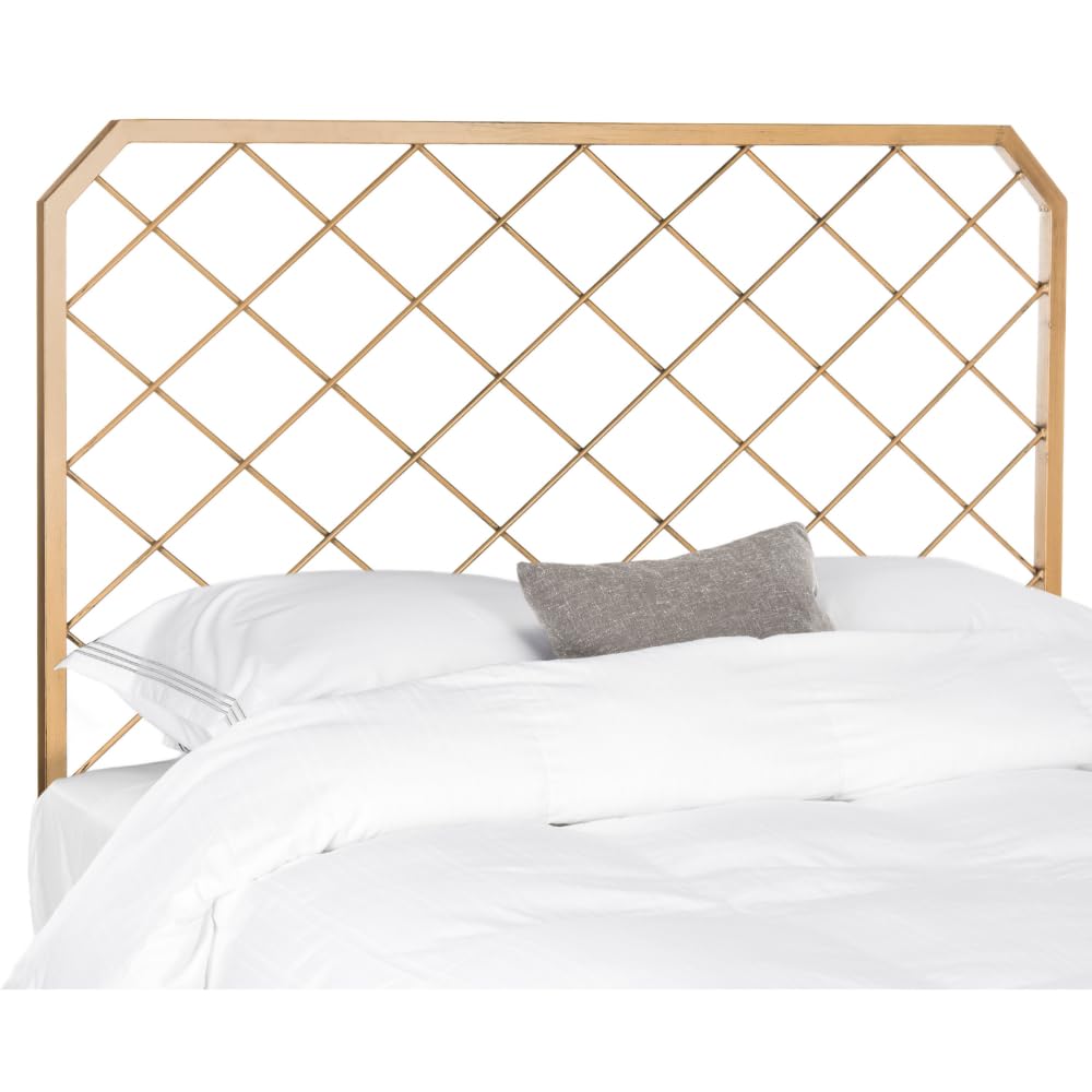Safavieh Stitch Upholstered Queen Size Headboard in Antique Gold - Elegant Bedroom Decor for Master & Guest Rooms